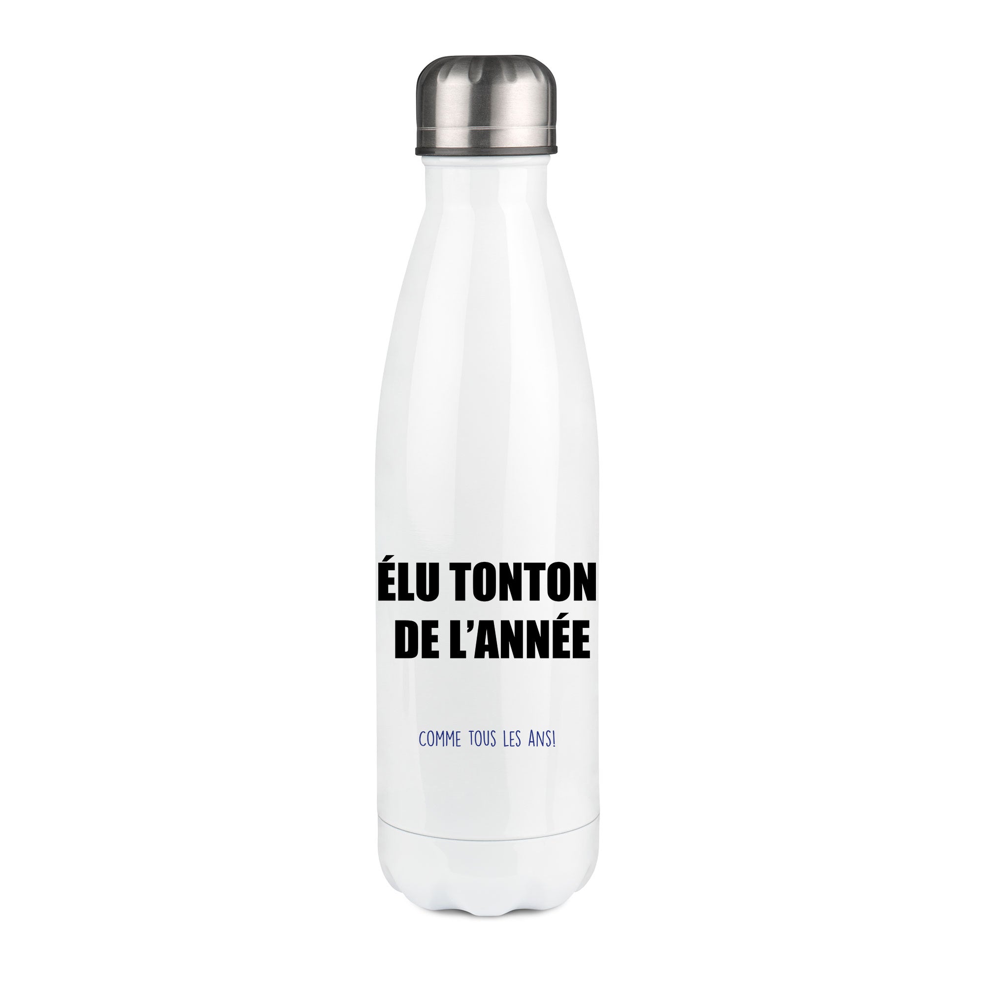 Thermos inox personnalisé Elu tonton de l'annee comme tous les ans