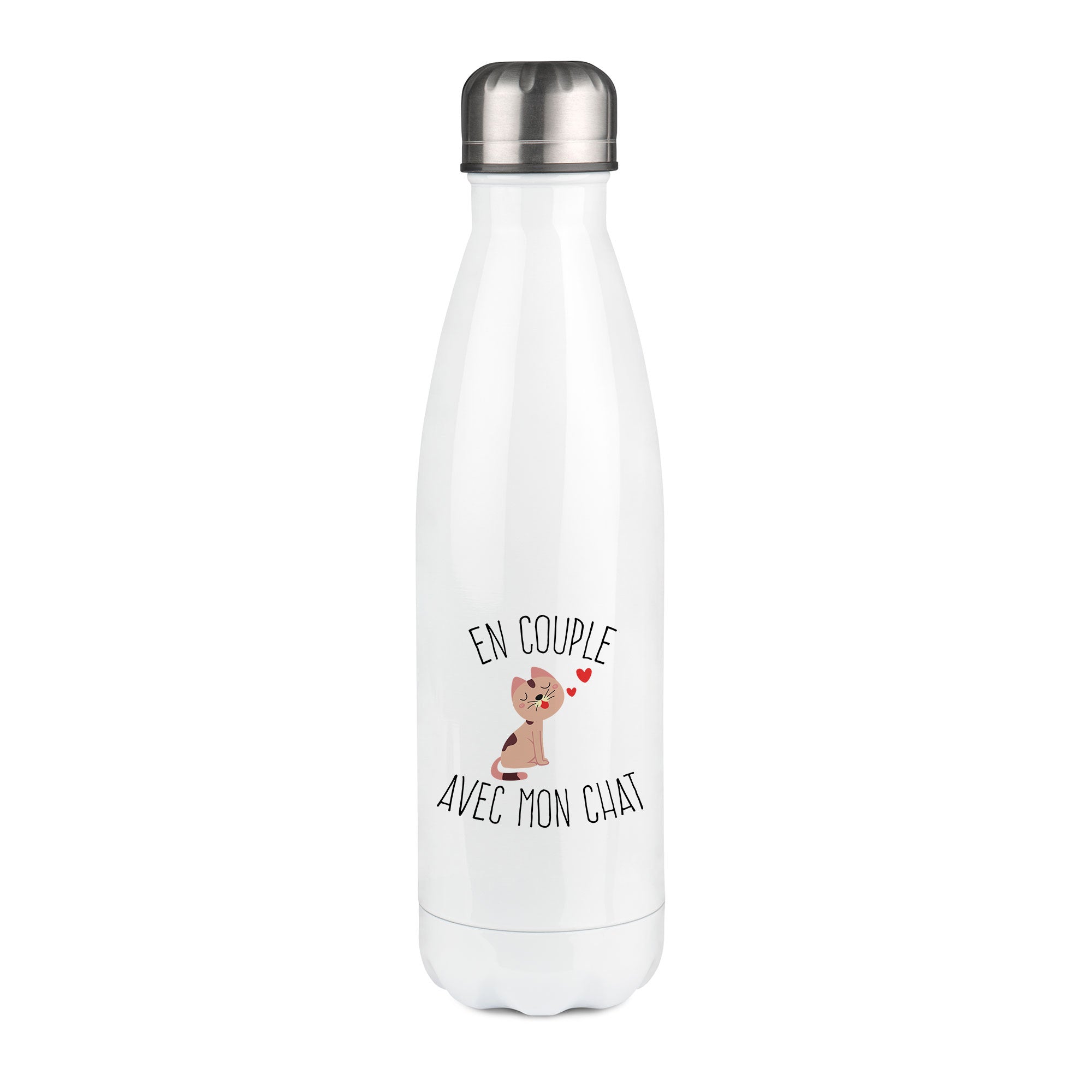 Thermos inox personnalisé En couple avec mon chat