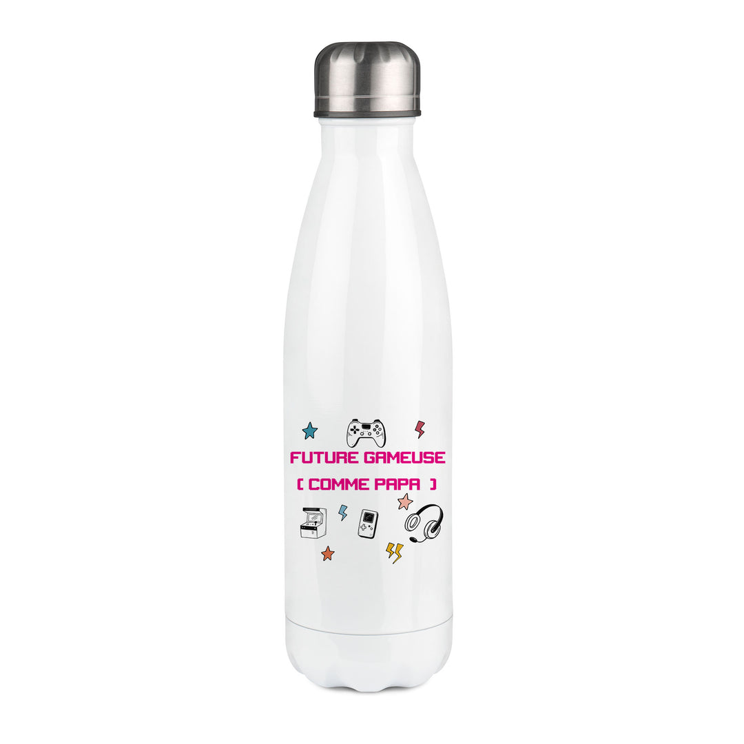 Thermos inox personnalisé Future gameuse comme papa
