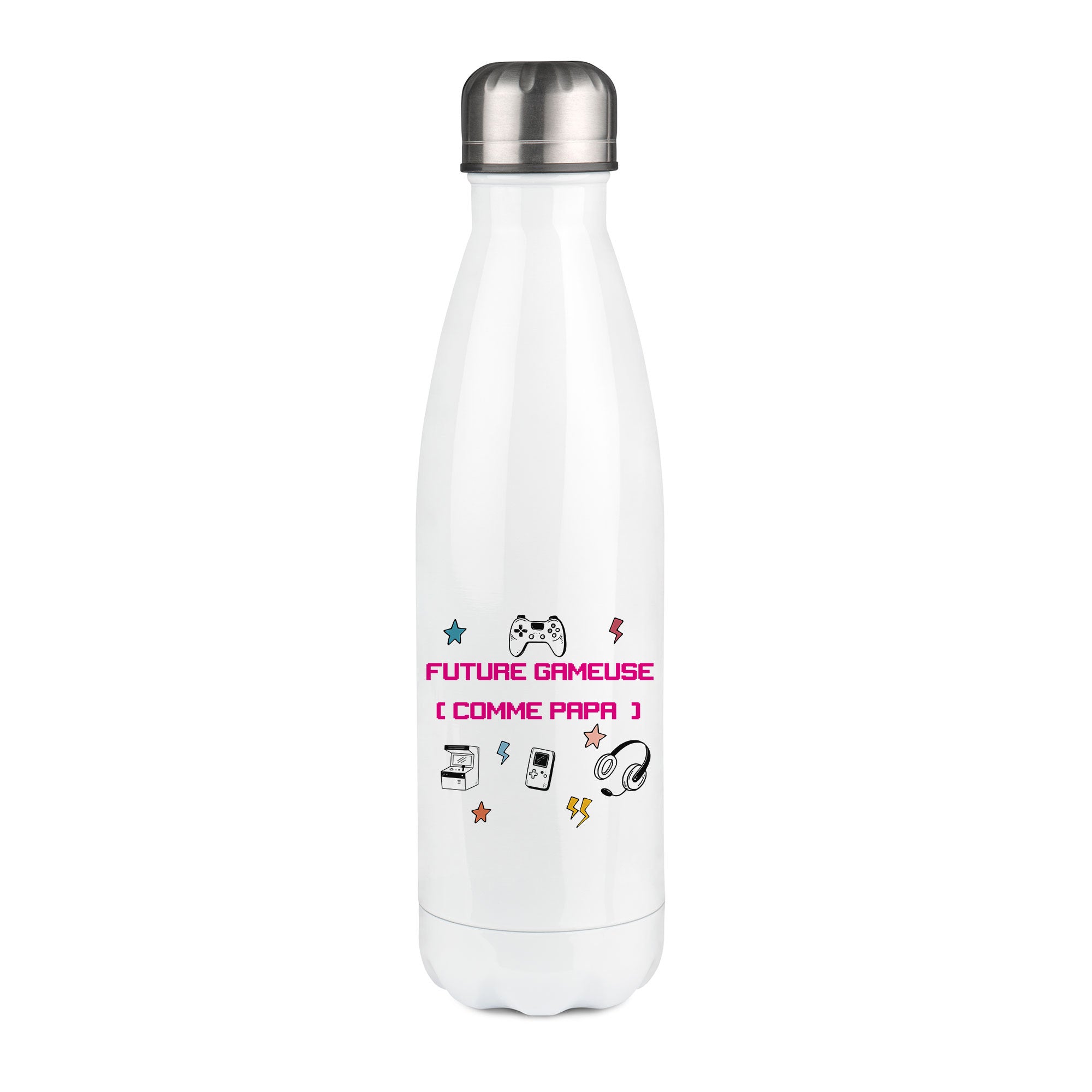 Thermos inox personnalisé Future gameuse comme papa