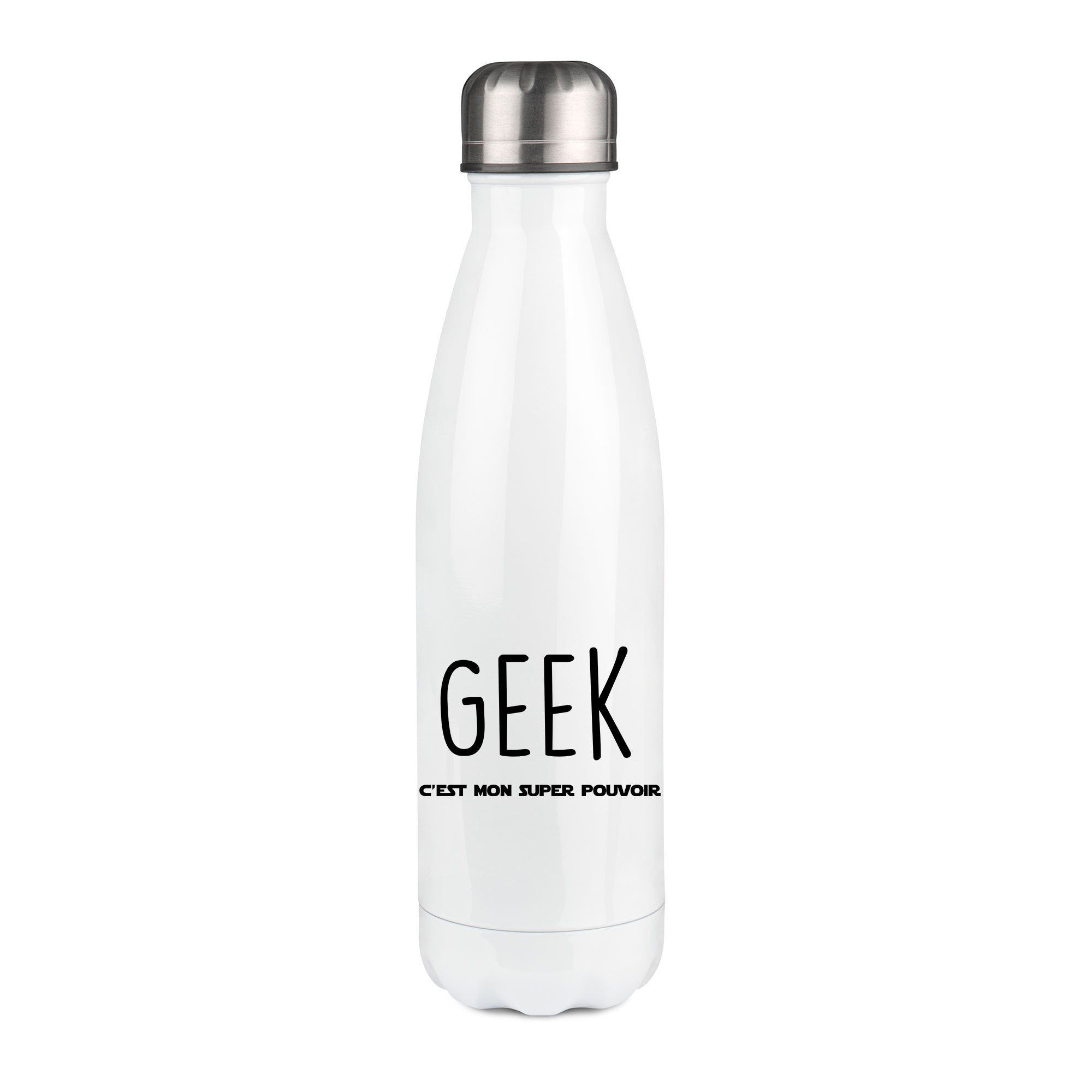 Thermos inox personnalisé Geek c'est mon super pouvoir