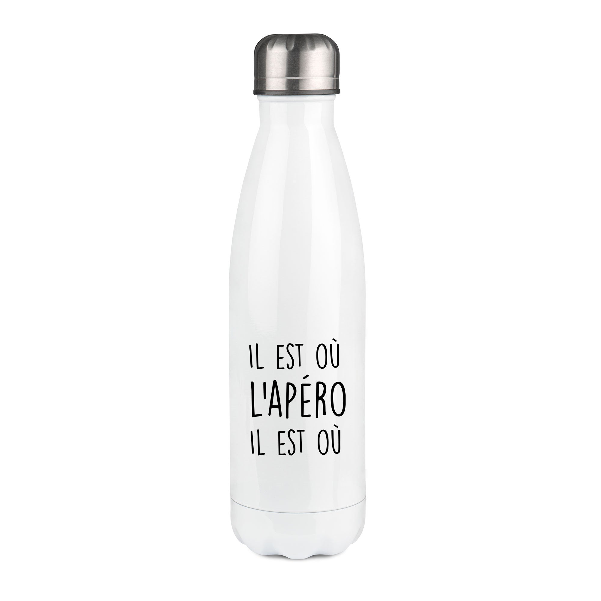 Thermos inox personnalisé Il est où l'apéro il est où
