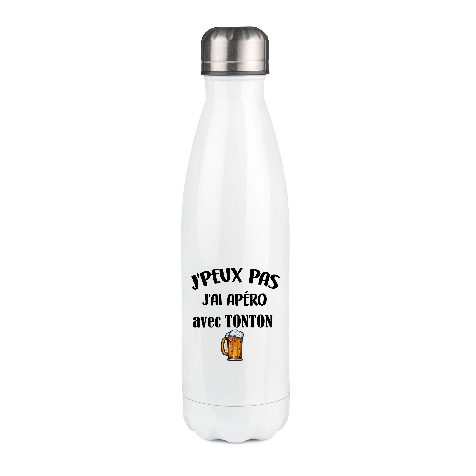 Thermos inox personnalisé J'peux pas j'ai apéro avec tonton