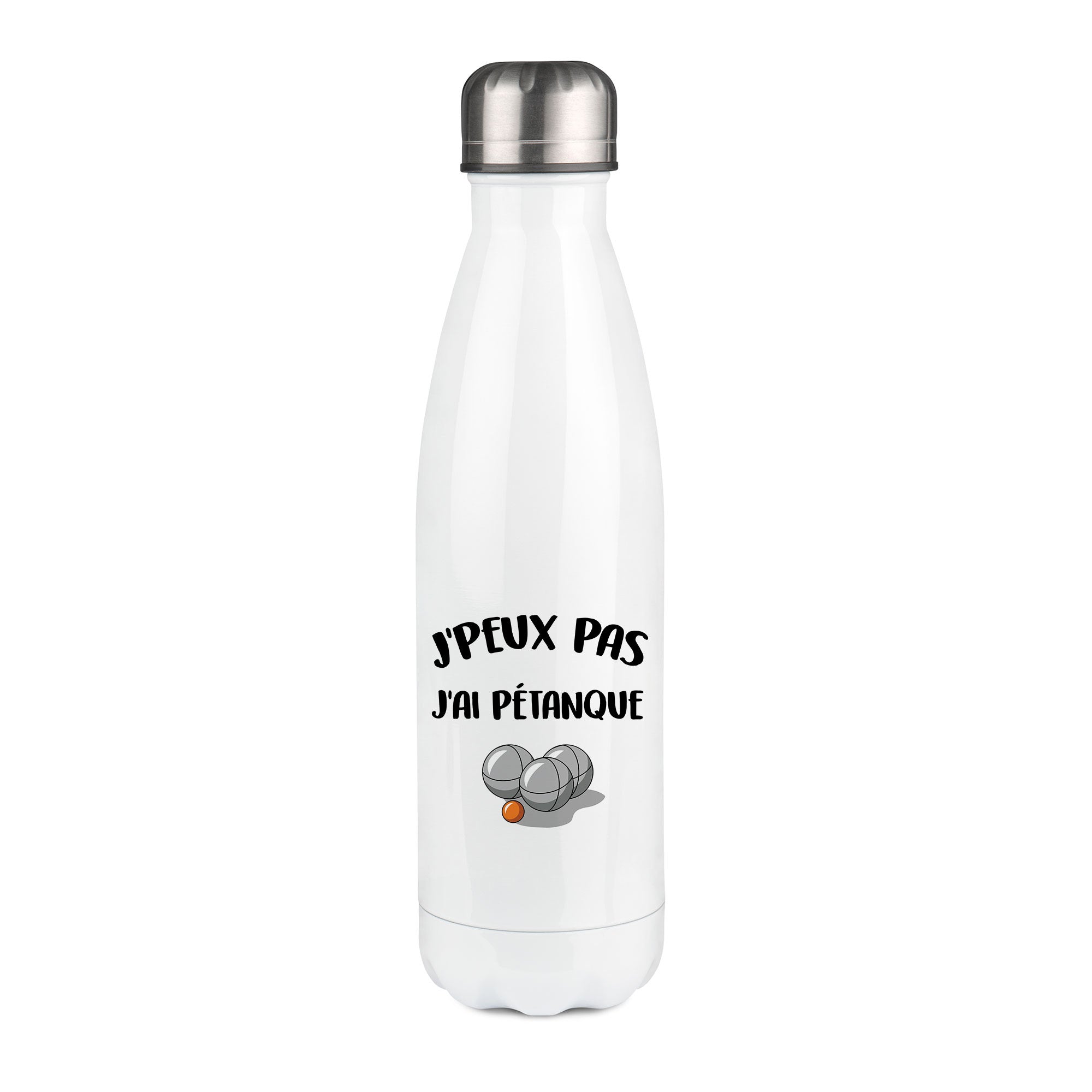 Thermos inox personnalisé J'peux pas j'ai pétanque