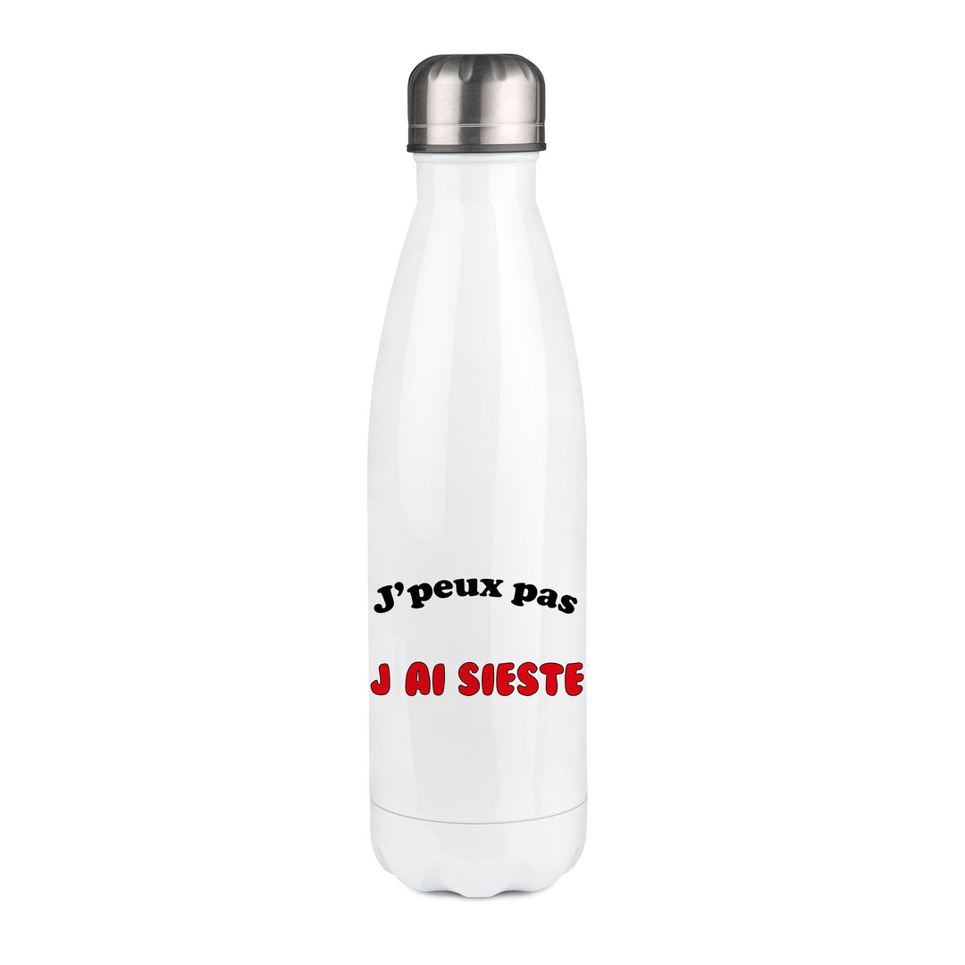 Thermos inox personnalisé J'peux pas j'ai sieste