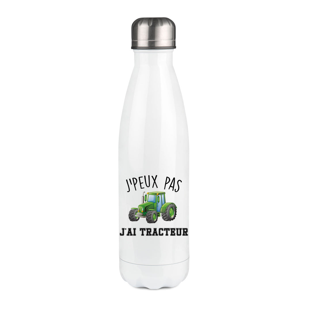 Thermos inox personnalisé J'peux pas j'ai tracteur