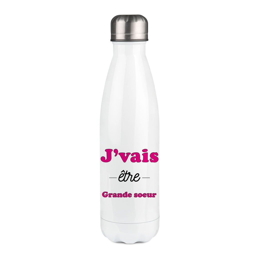 Thermos inox personnalisé J'vais etre grande soeur