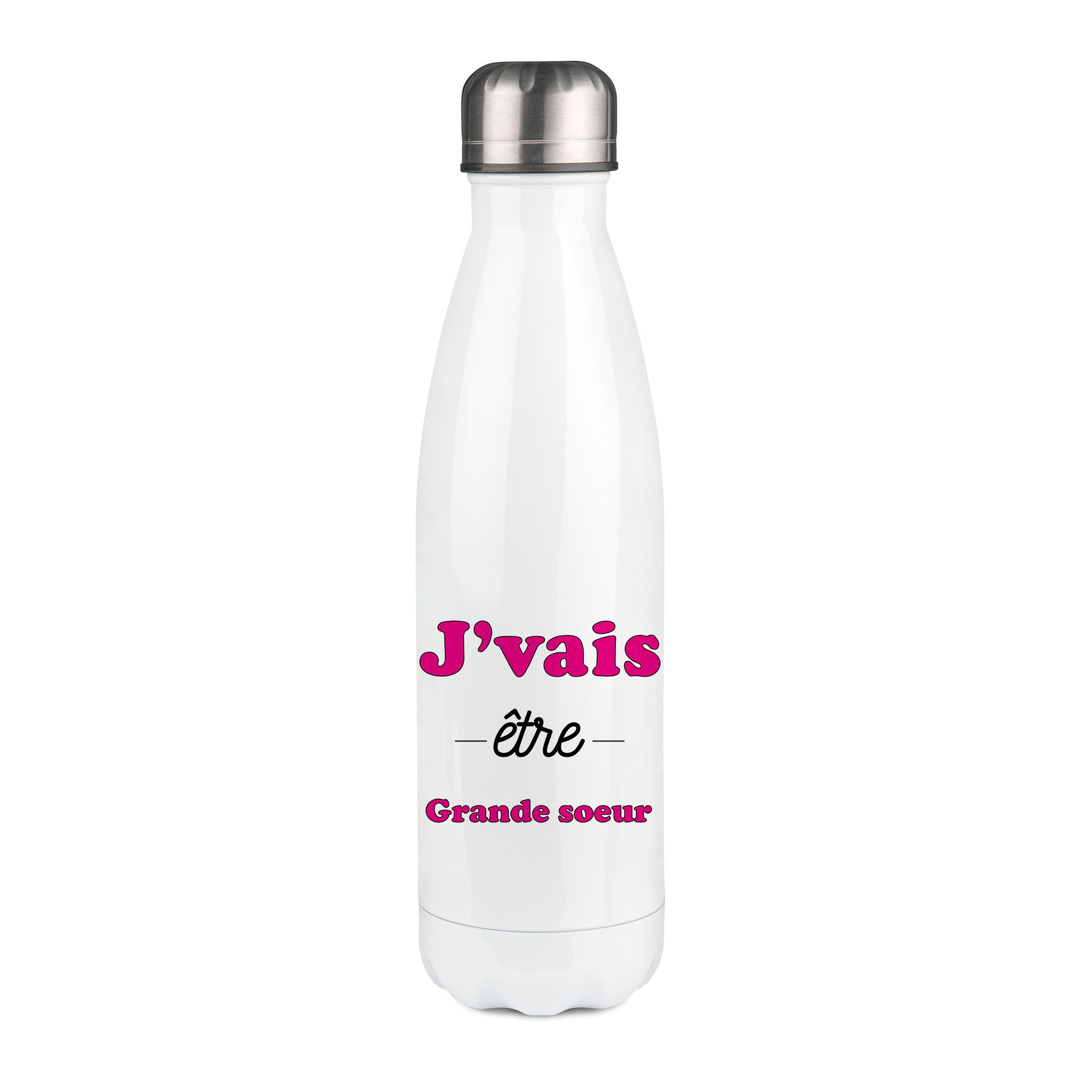 Thermos inox personnalisé J'vais etre grande soeur