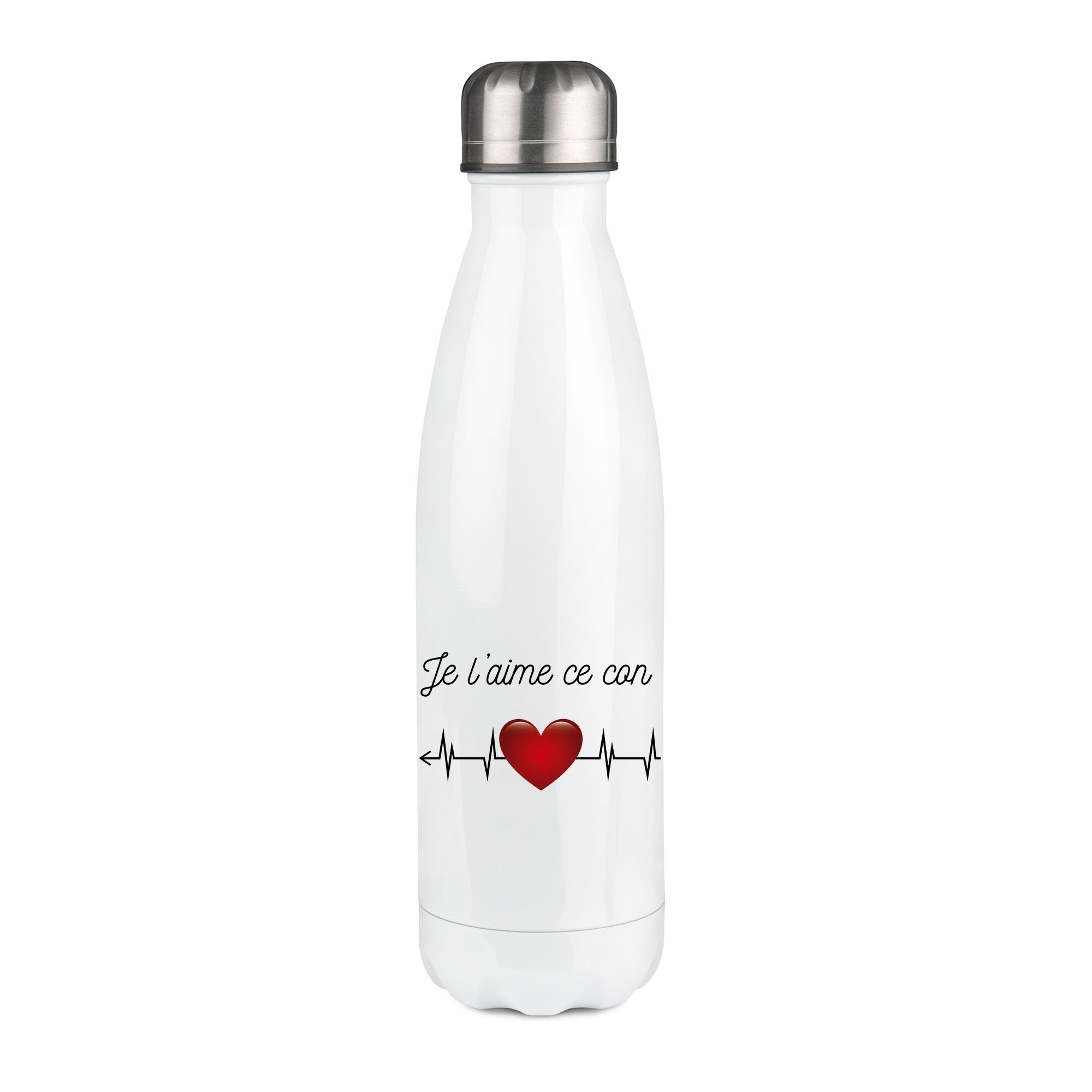 Thermos inox personnalisé Je l'aime ce con