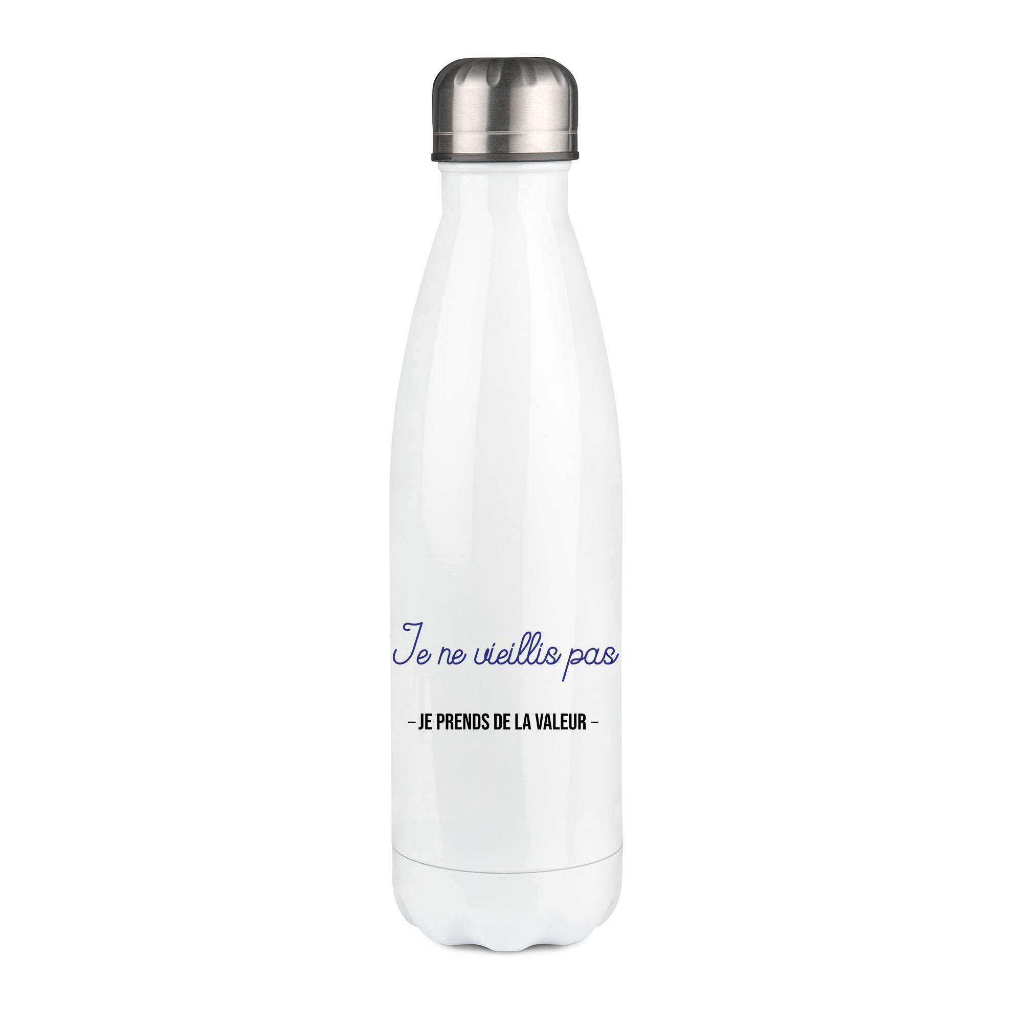 Thermos inox personnalisé Je ne vieillis pas je prends de la valeur