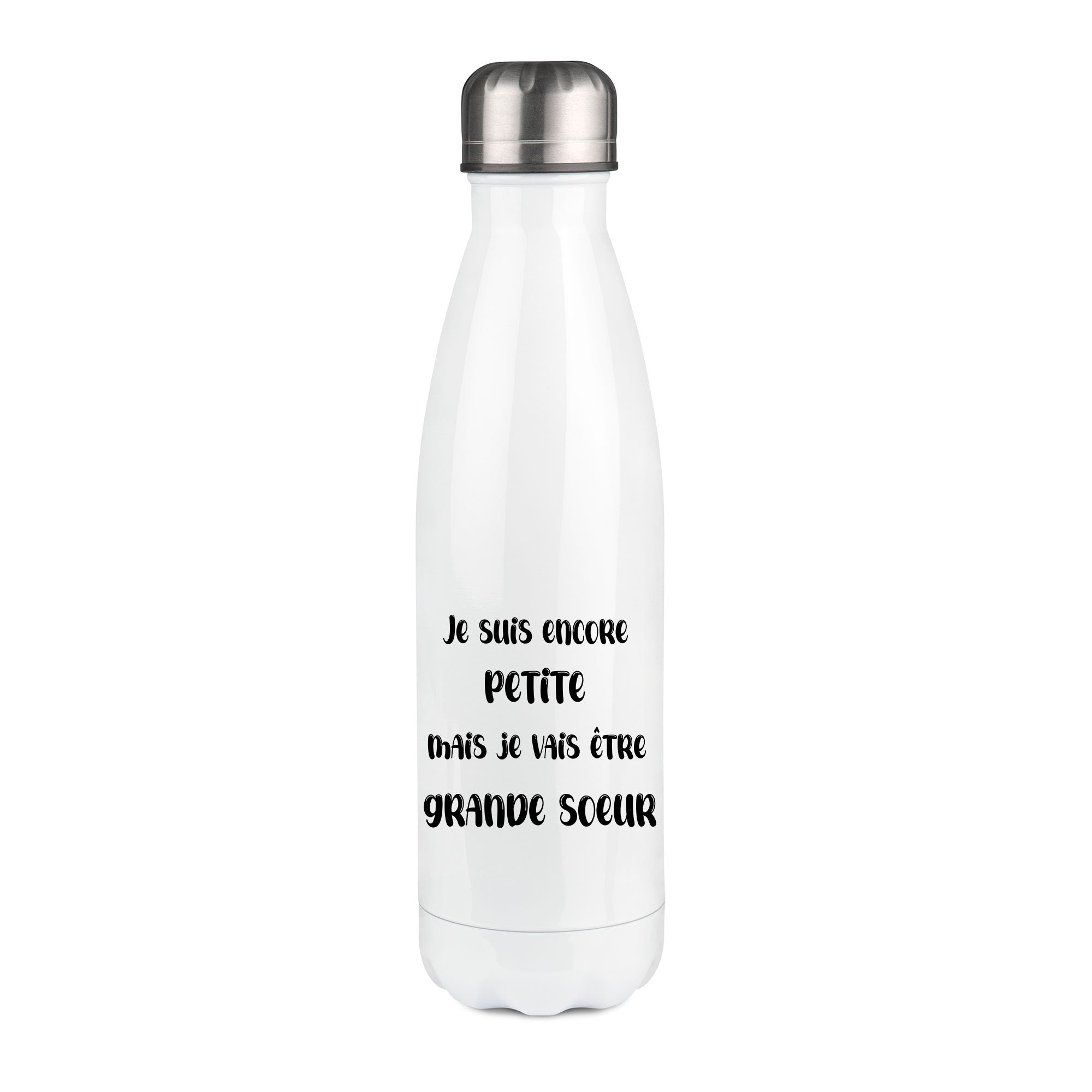 Thermos inox personnalisé Je suis encore petite mais je vais être grande soeur