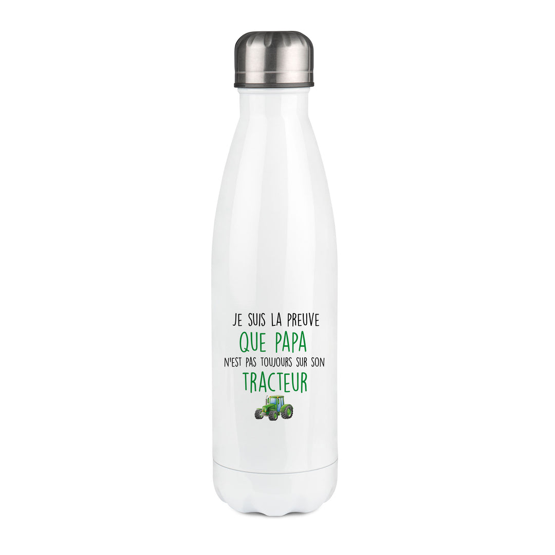 Thermos inox personnalisé Je suis la preuve que papa n'est pas toujours sur son tracteur