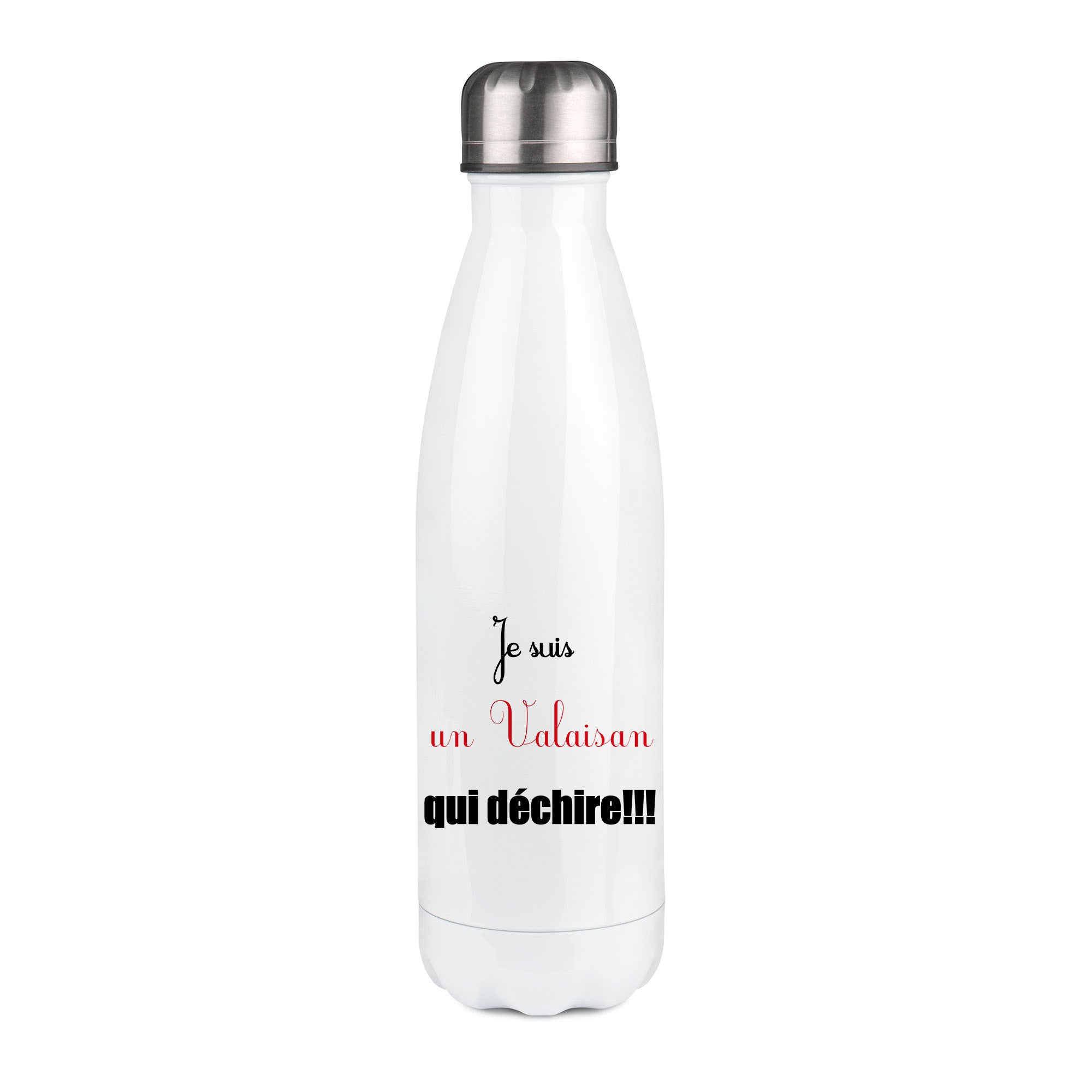 Thermos inox personnalisé Je suis un valaisan qui dechire