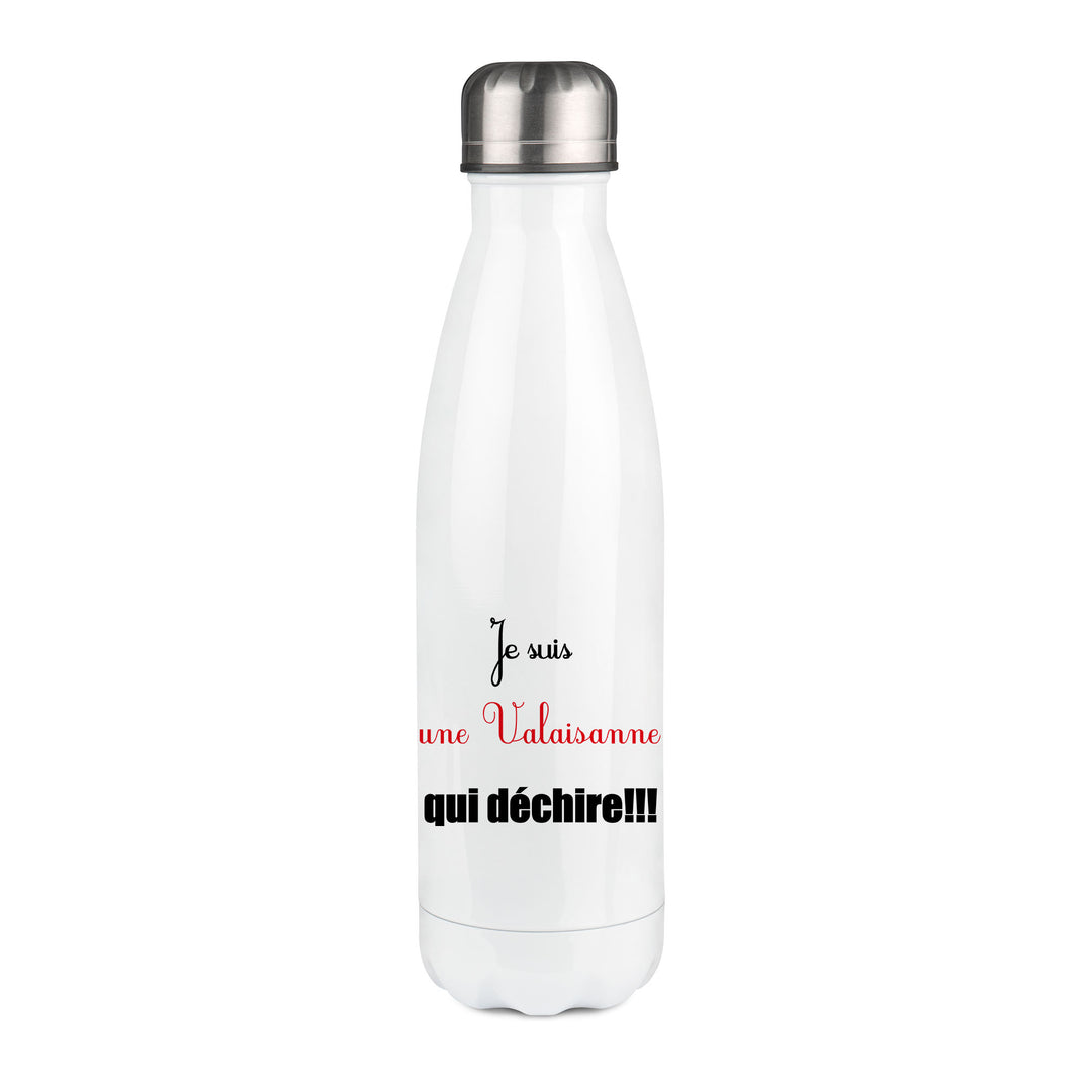 Thermos inox personnalisé Je suis une Valaisanne qui dechire