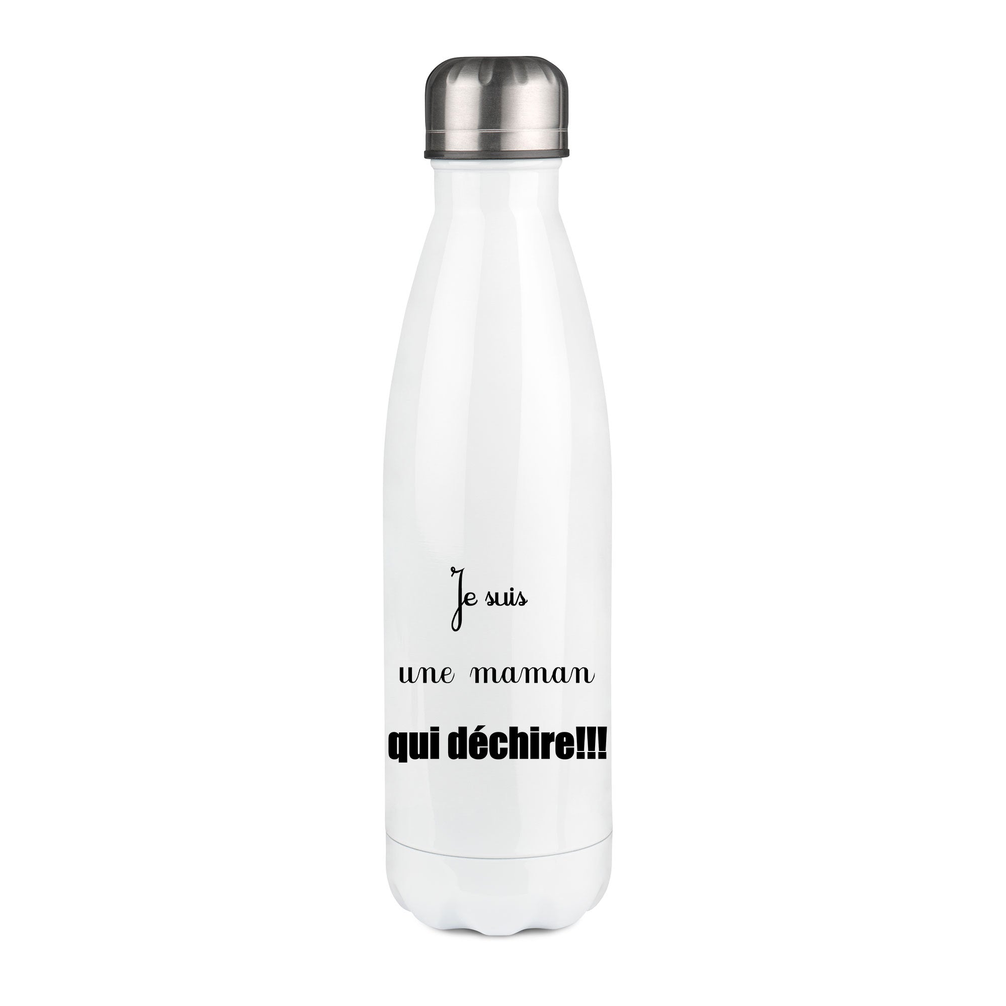 Thermos inox personnalisé Je suis une maman qui dechire
