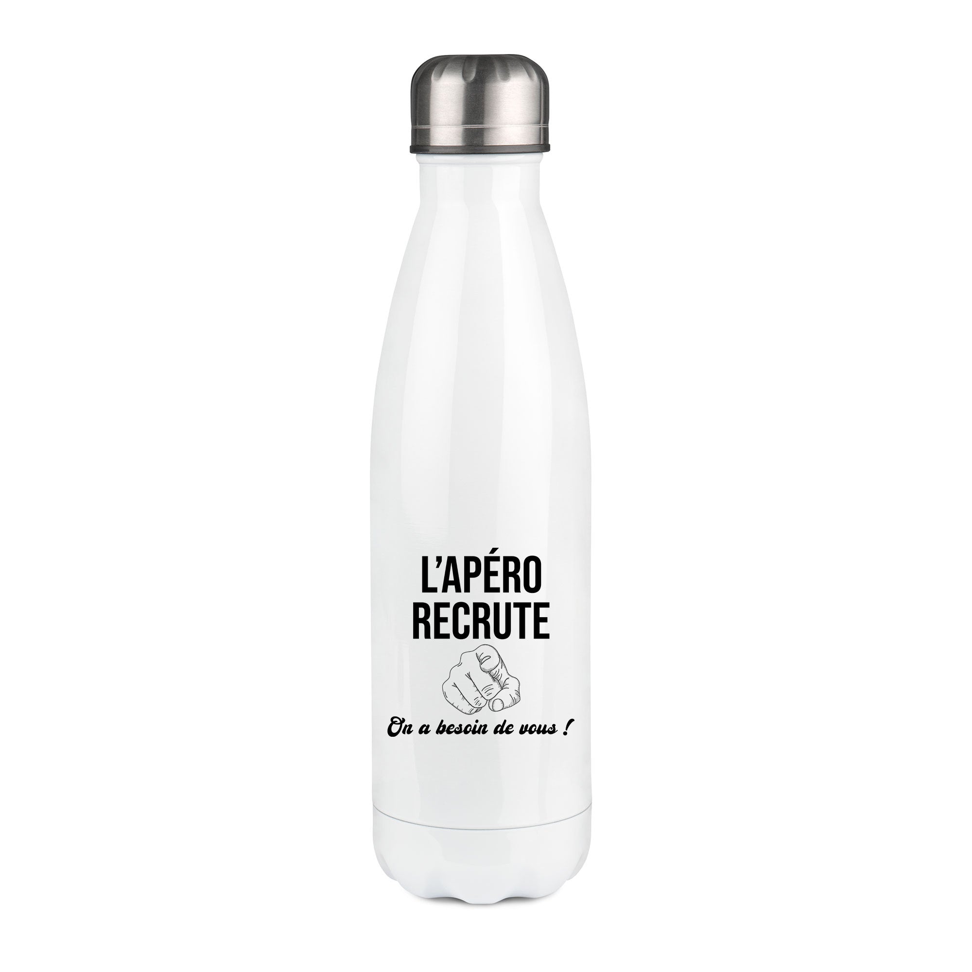 Thermos inox personnalisé L'apéro recrute on a besoin de vous