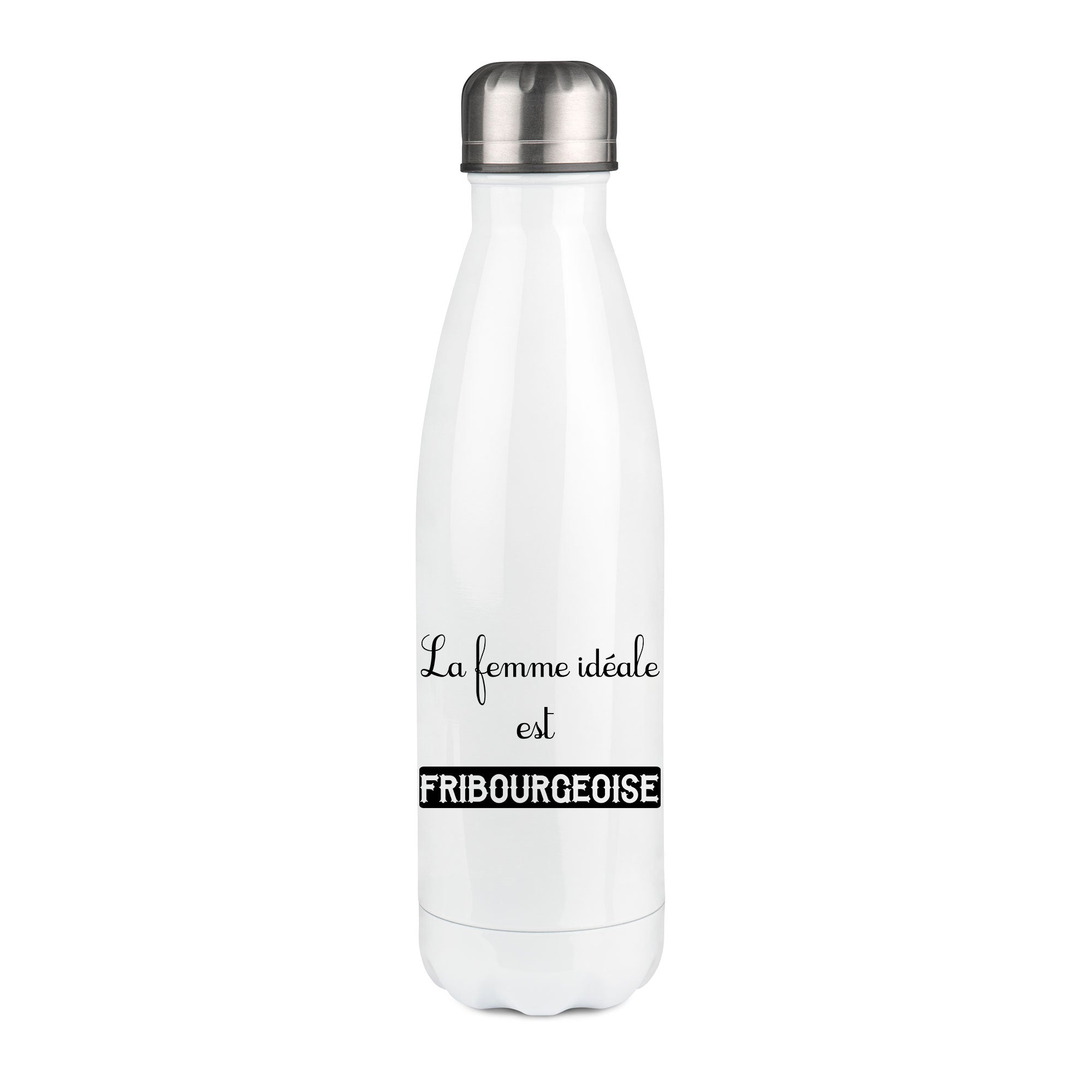 Thermos inox personnalisé La femme ideale est Fribourgeoise