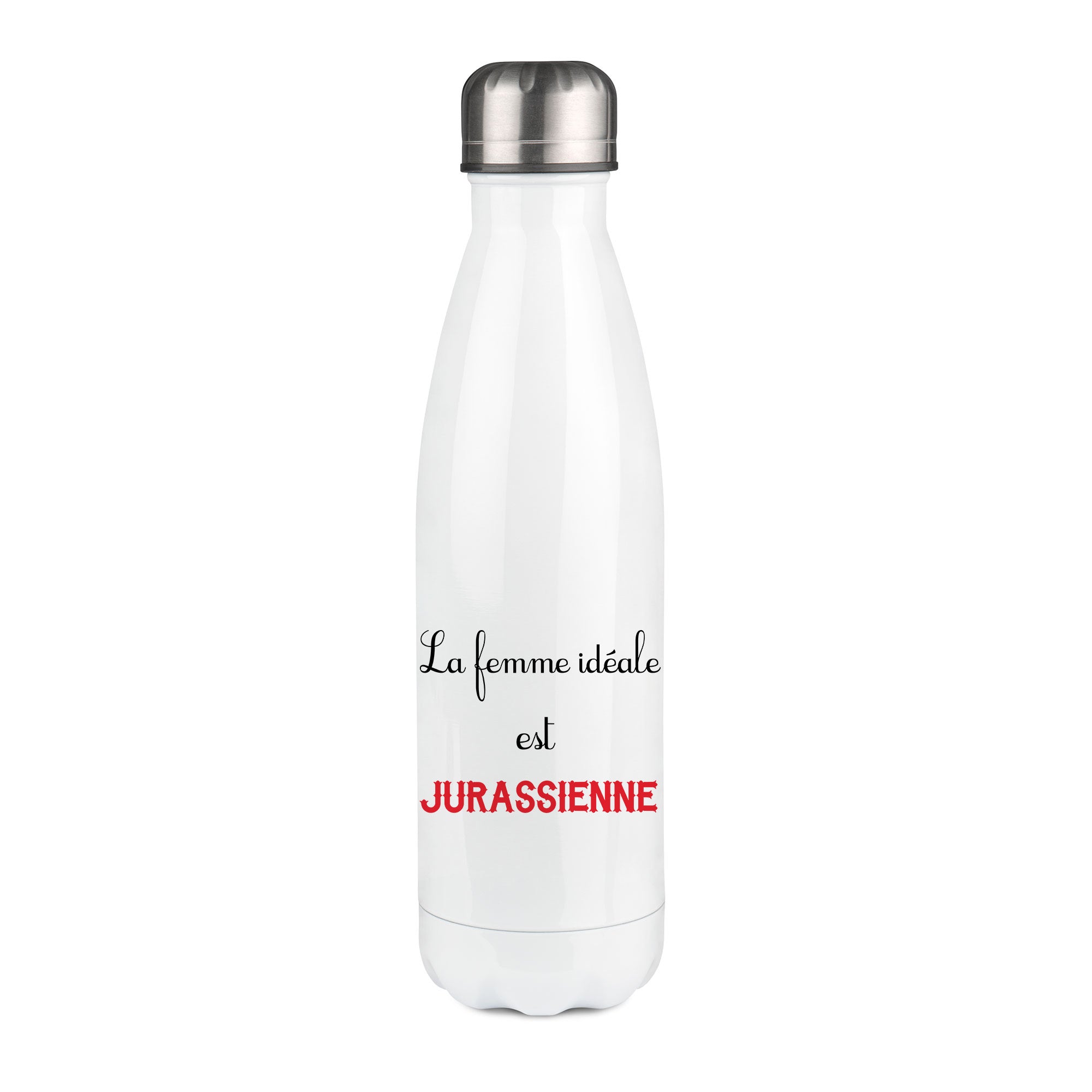Thermos inox personnalisé La femme idéale est Jurassienne