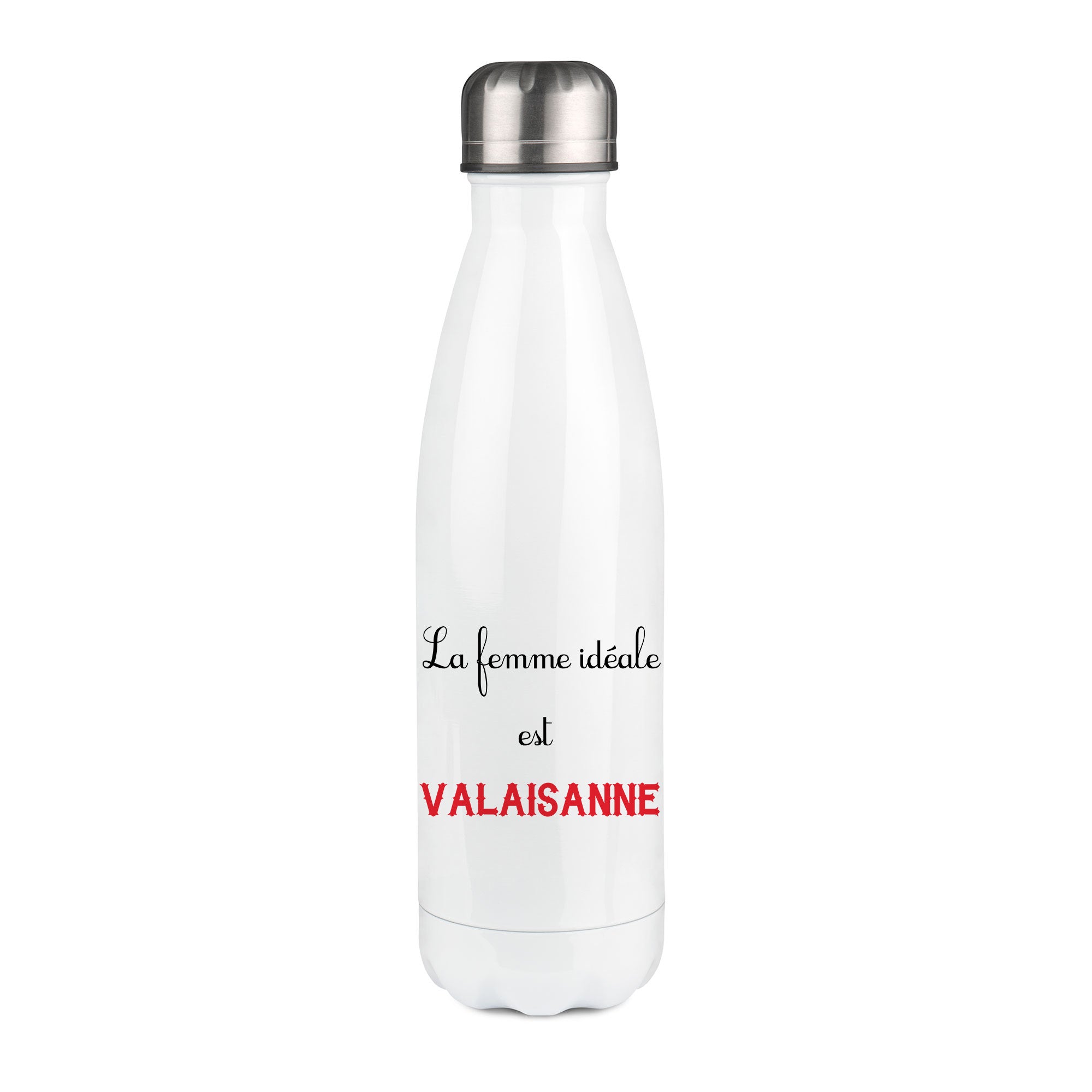 Thermos inox personnalisé La femme idéale est Valaisanne