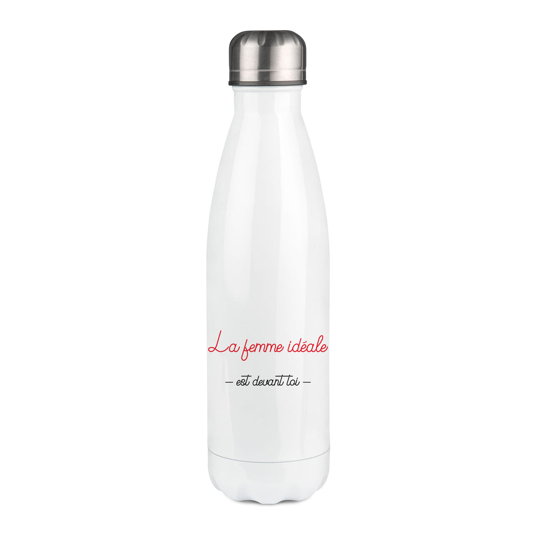 Thermos inox personnalisé La femme ideale est devant toi