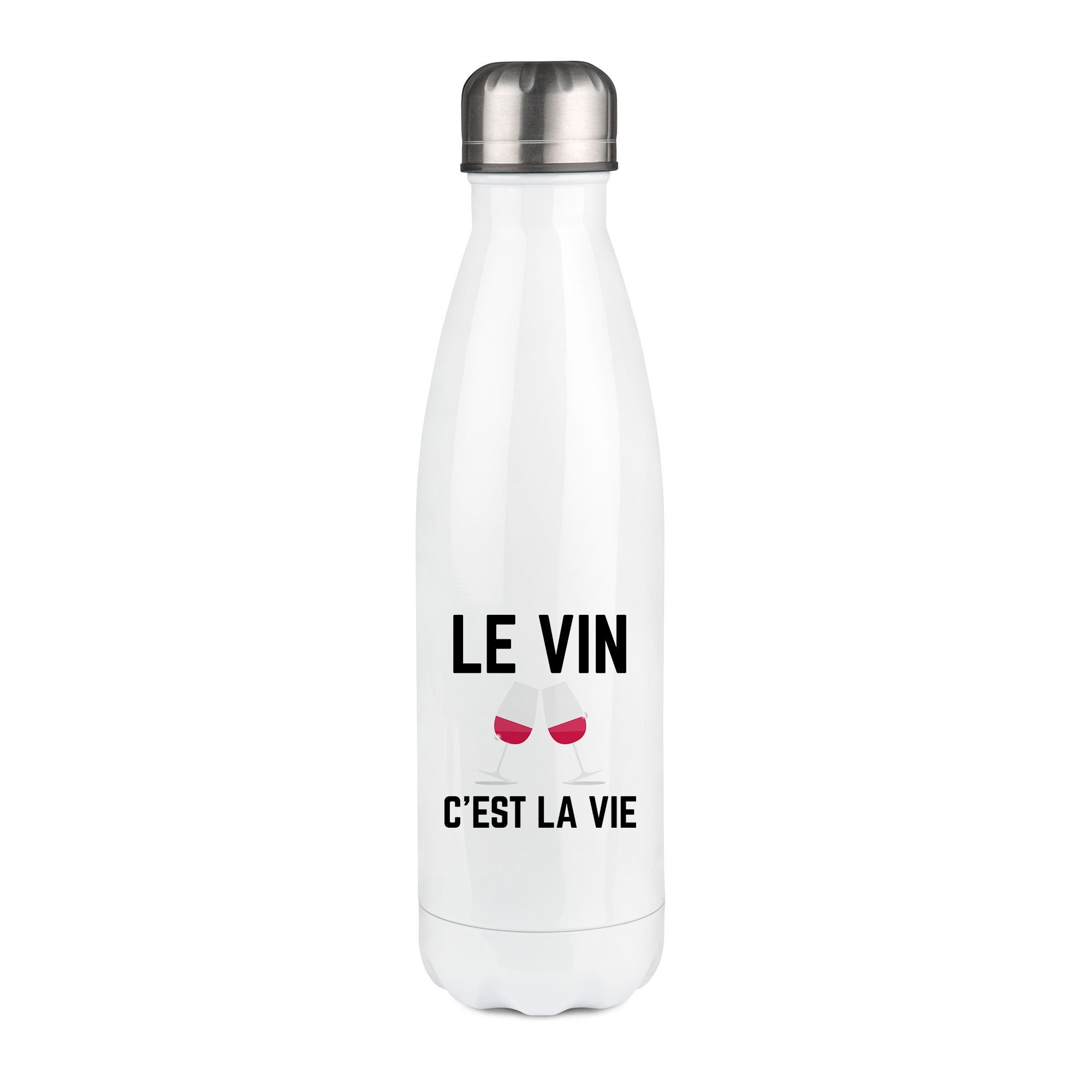 Thermos inox personnalisé Le vin c'est la vie