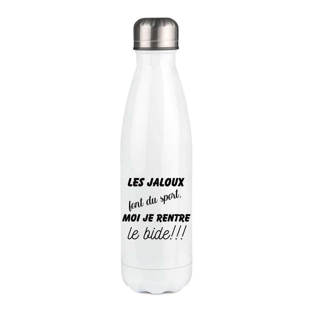 Thermos inox personnalisé Les jaloux font du sport moi je rentre le bide