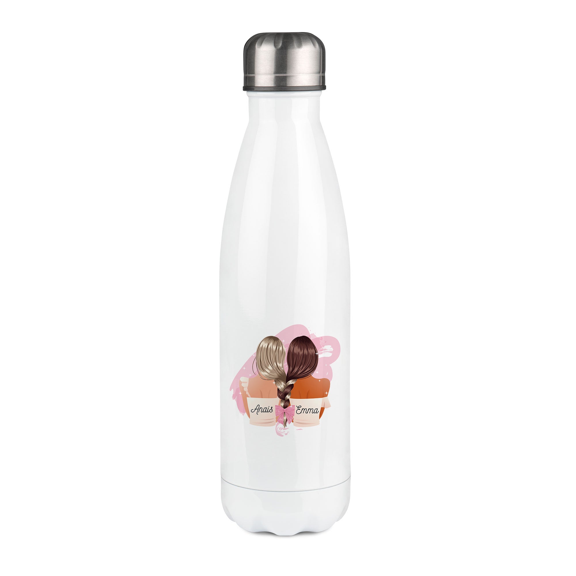 Thermos inox personnalisé Meilleures amies enlacées
