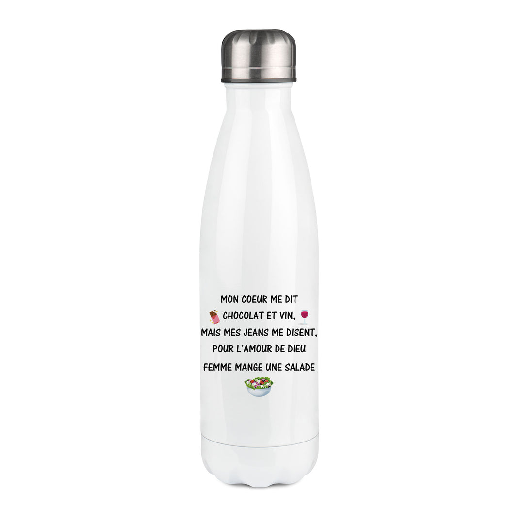 Thermos inox personnalisé Mon coeur me dit