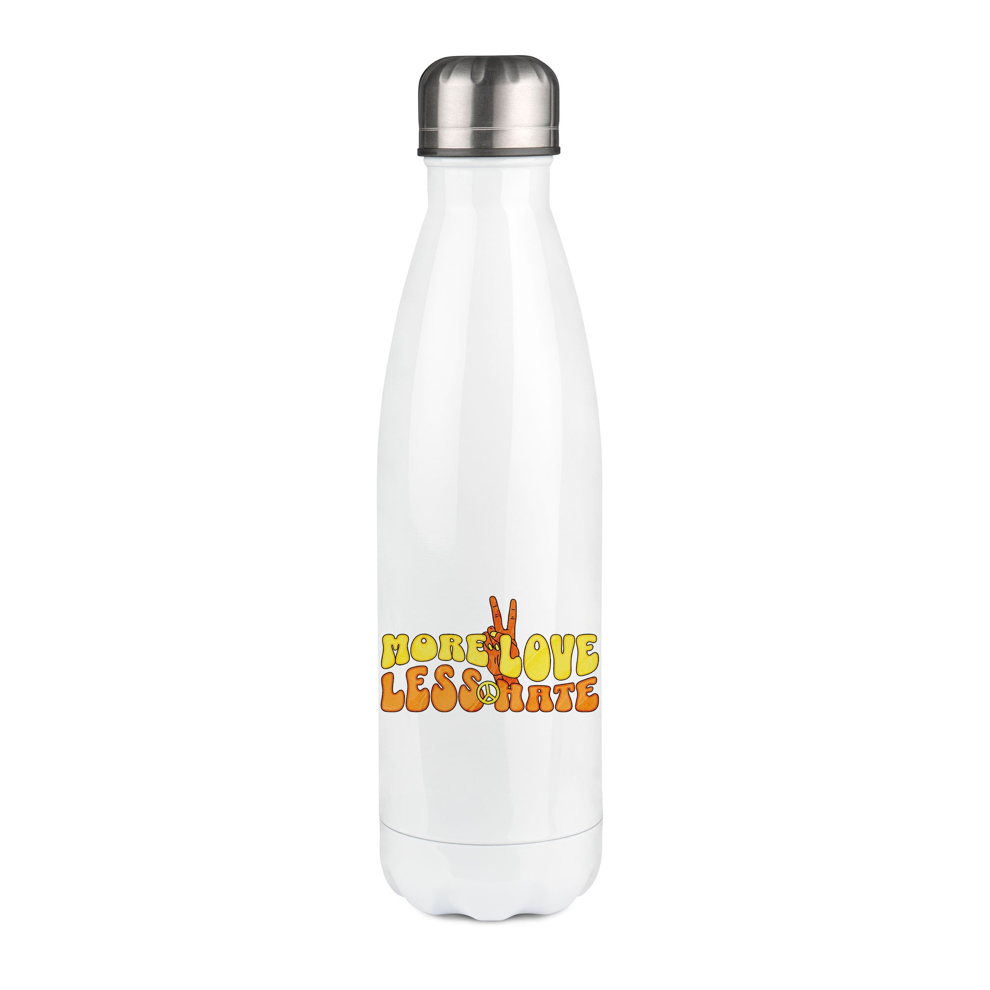 Thermos inox personnalisé More love less hate