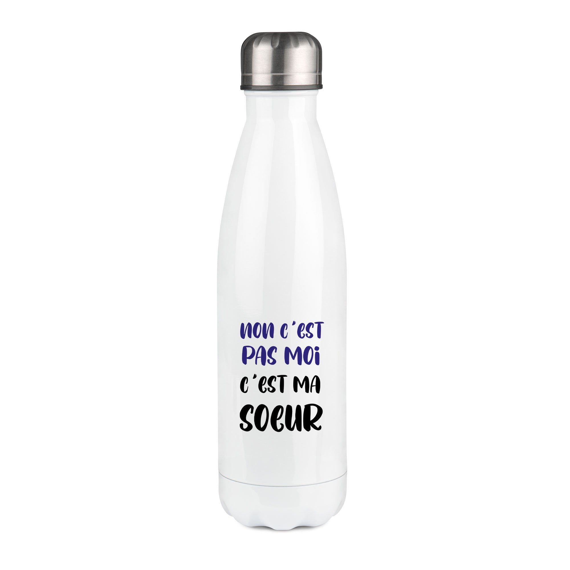 Thermos inox personnalisé Non c'est pas moi c'est ma soeur