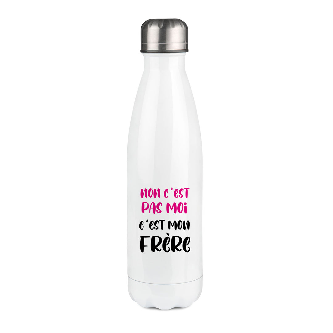 Thermos inox personnalisé Non c'est pas moi c'est mon frère