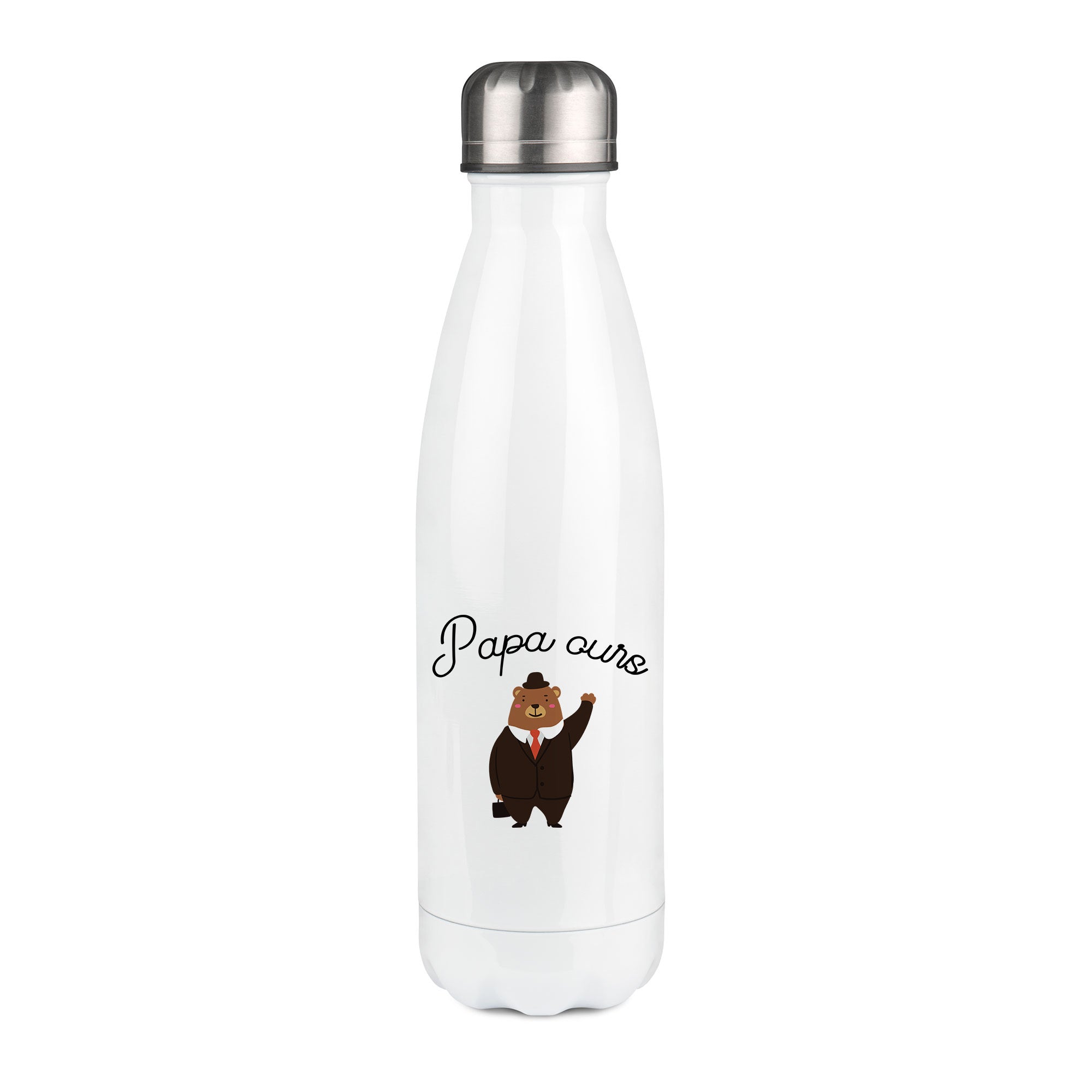 Thermos inox personnalisé Papa ours
