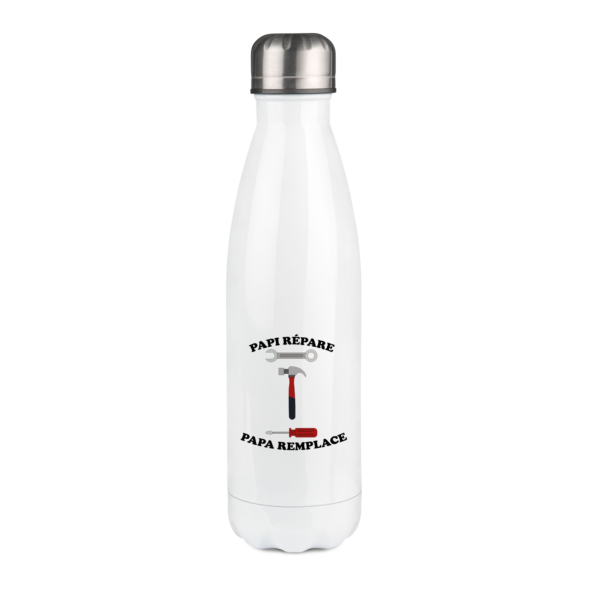 Thermos inox personnalisé Papi repare papa remplace