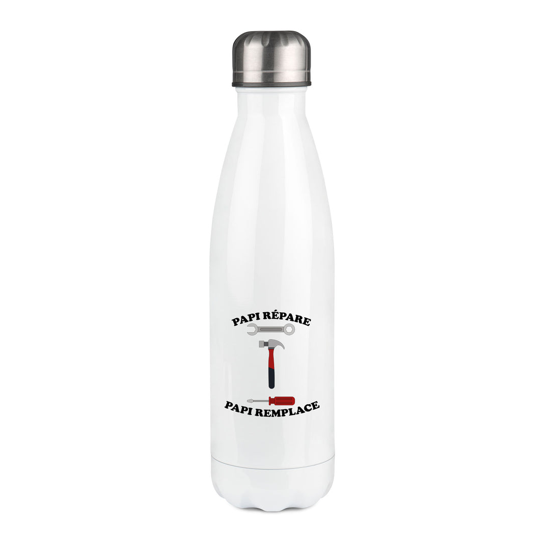 Thermos inox personnalisé Papi repare papi remplace