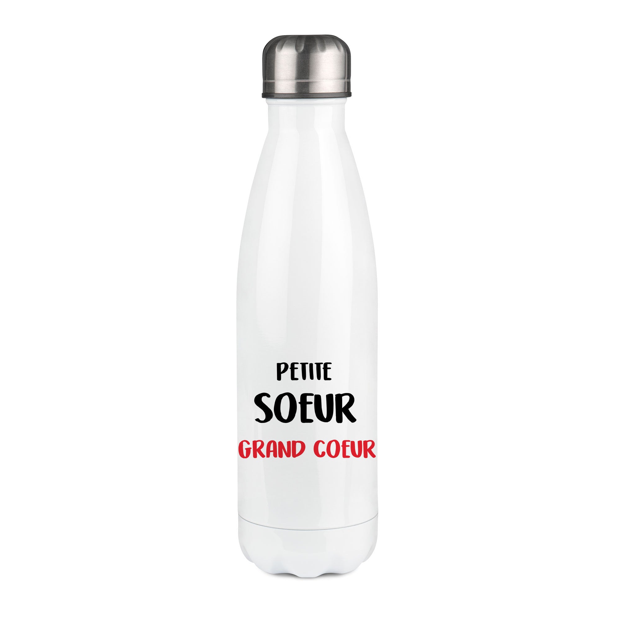 Thermos inox personnalisé Petite soeur grand coeur