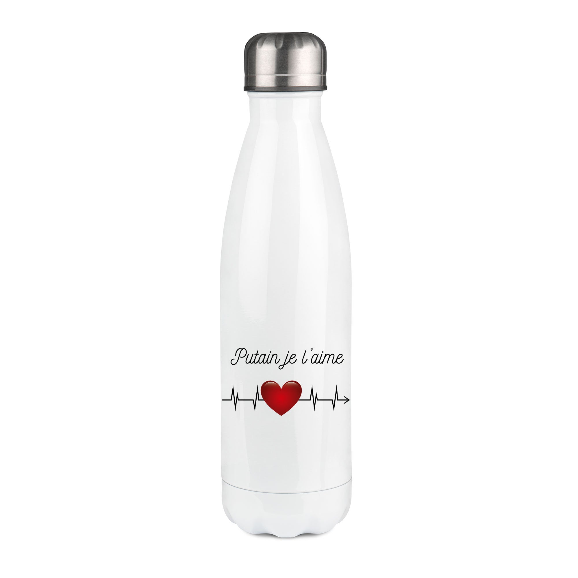Thermos inox personnalisé Putain je l'aime