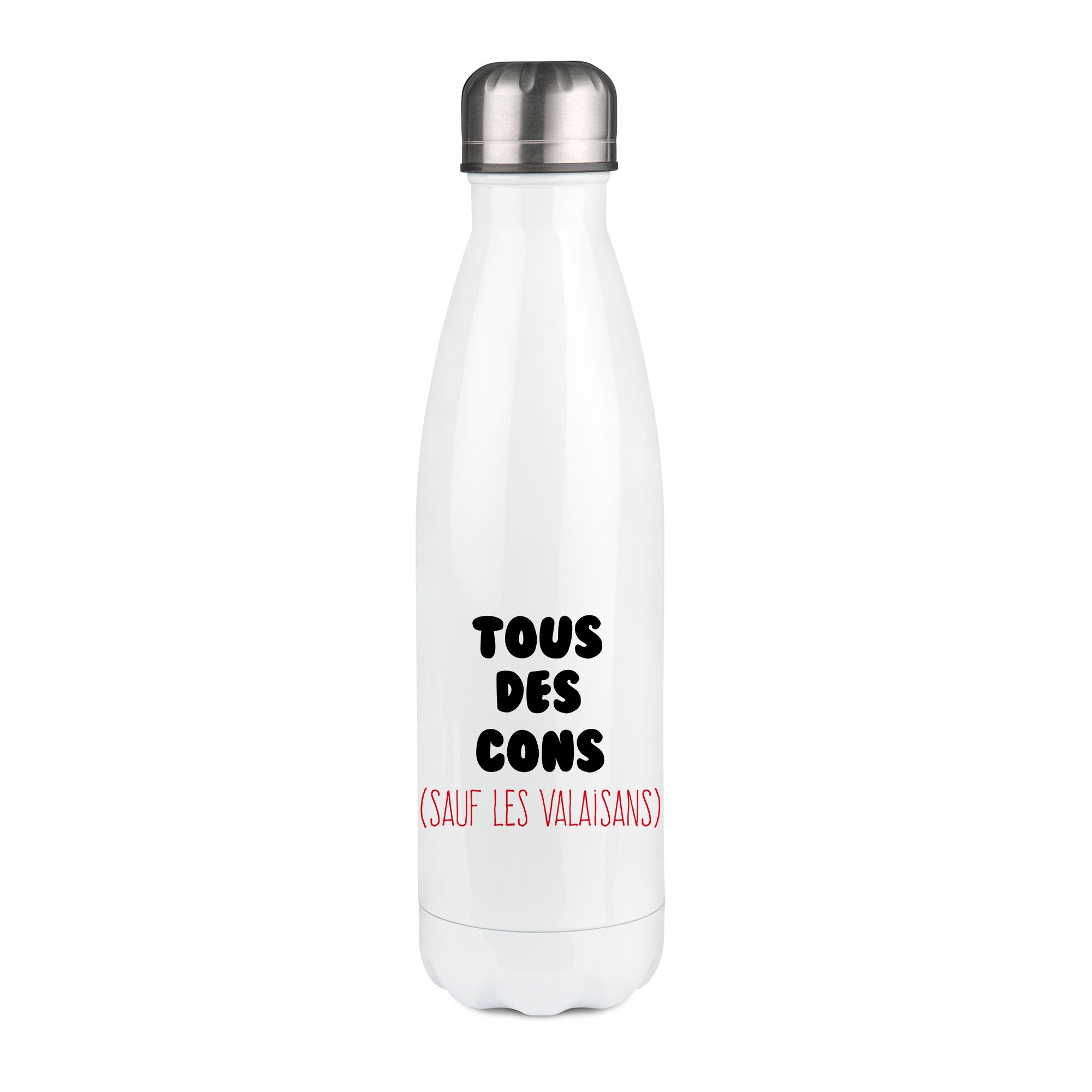 Thermos inox personnalisé Tous des cons sauf les valaisans