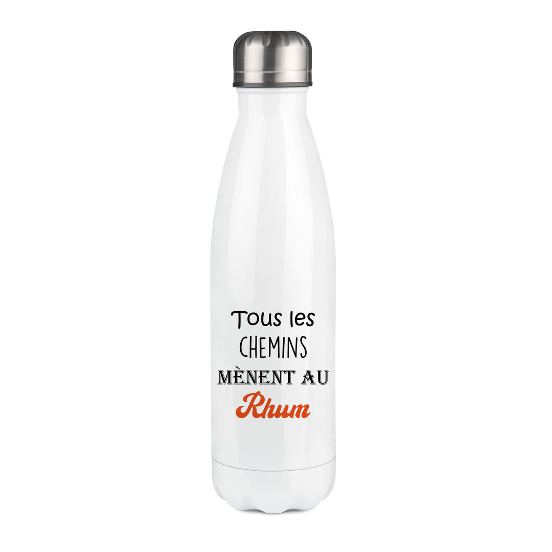 Thermos inox personnalisé Tous les chemins mènent au rhum