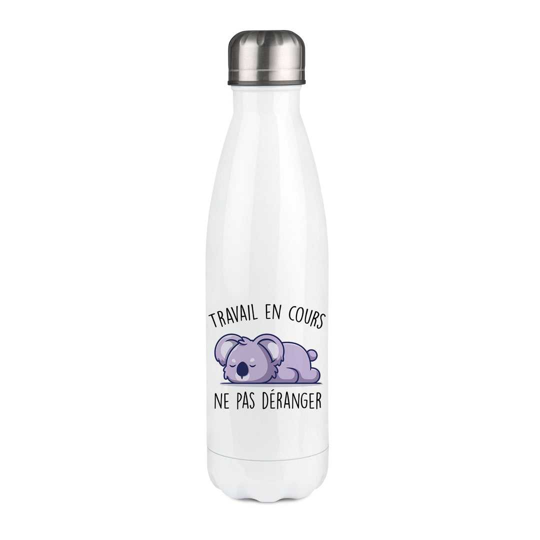 Thermos inox personnalisé Travail en cours, ne pas déranger