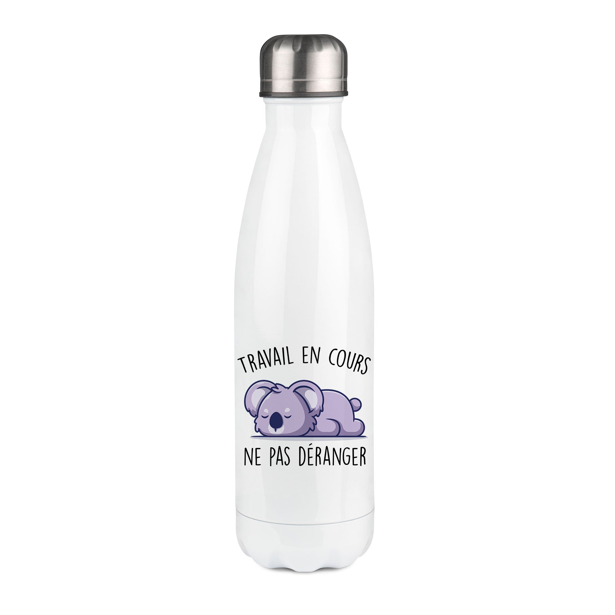 Thermos inox personnalisé Travail en cours, ne pas déranger