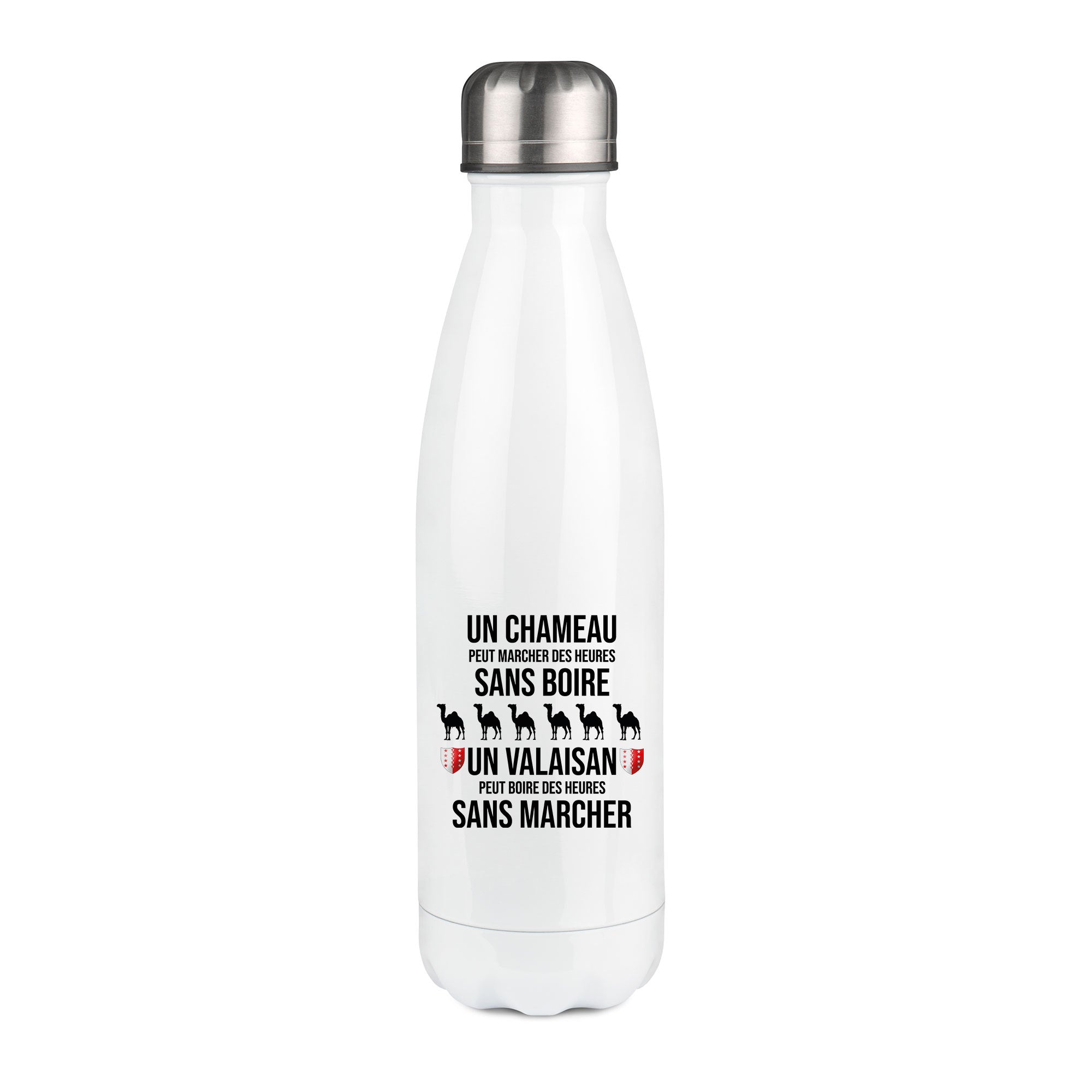 Thermos inox personnalisé Un chameau peut marcher des heures sans boire