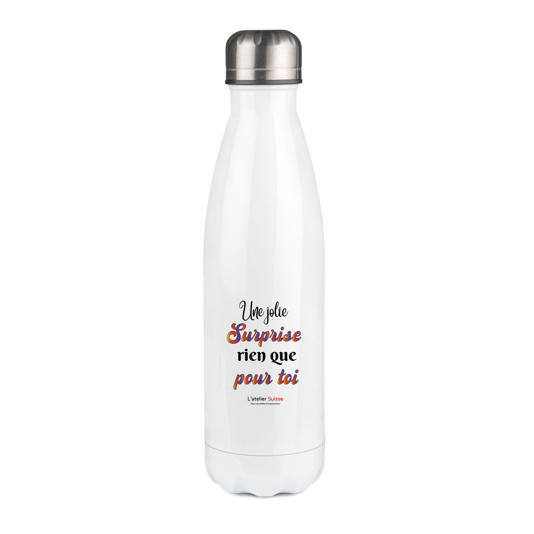 Thermos inox personnalisé Une jolie surprise rien que pour toi