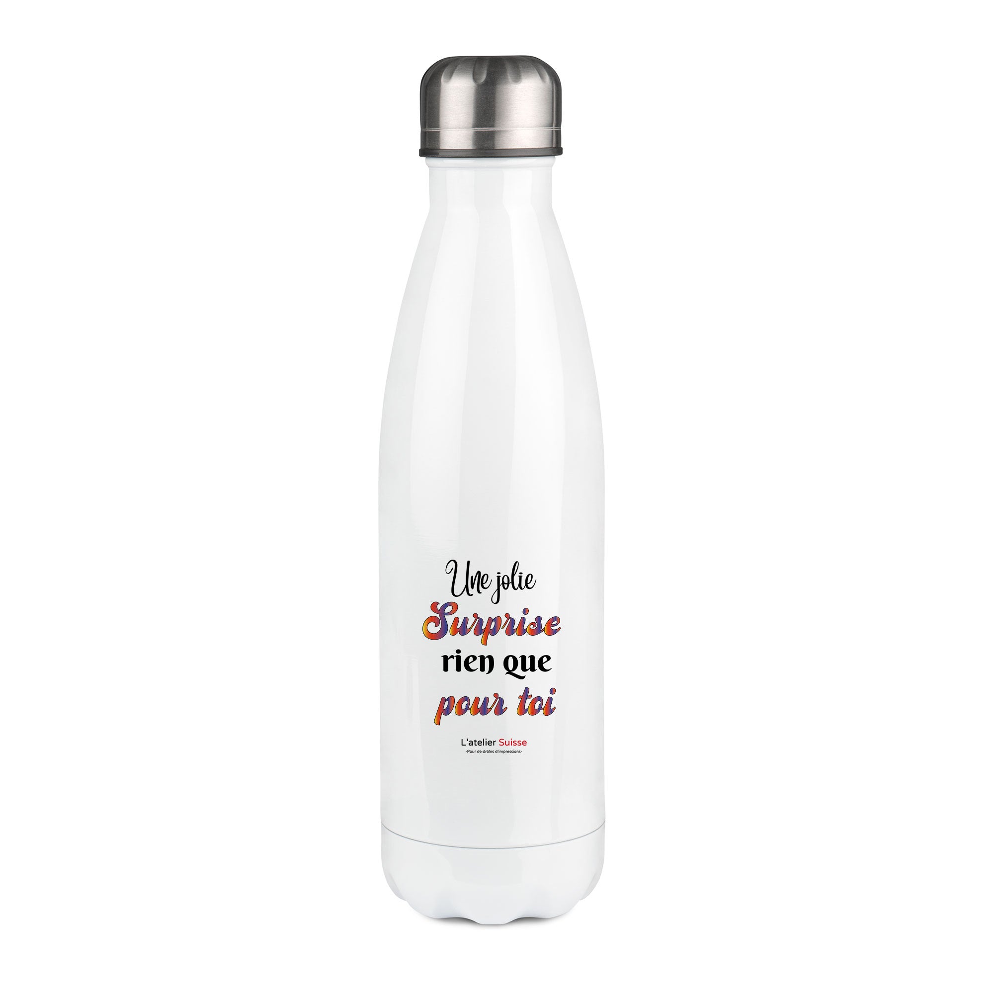 Thermos inox personnalisé Une jolie surprise rien que pour toi copie