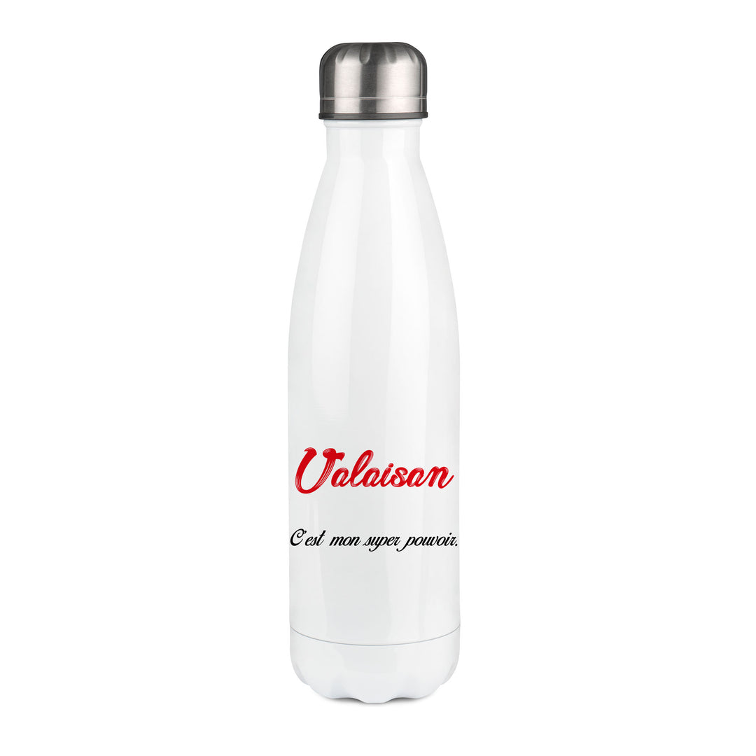 Thermos inox personnalisé Valaisan c'est mon super pouvoir