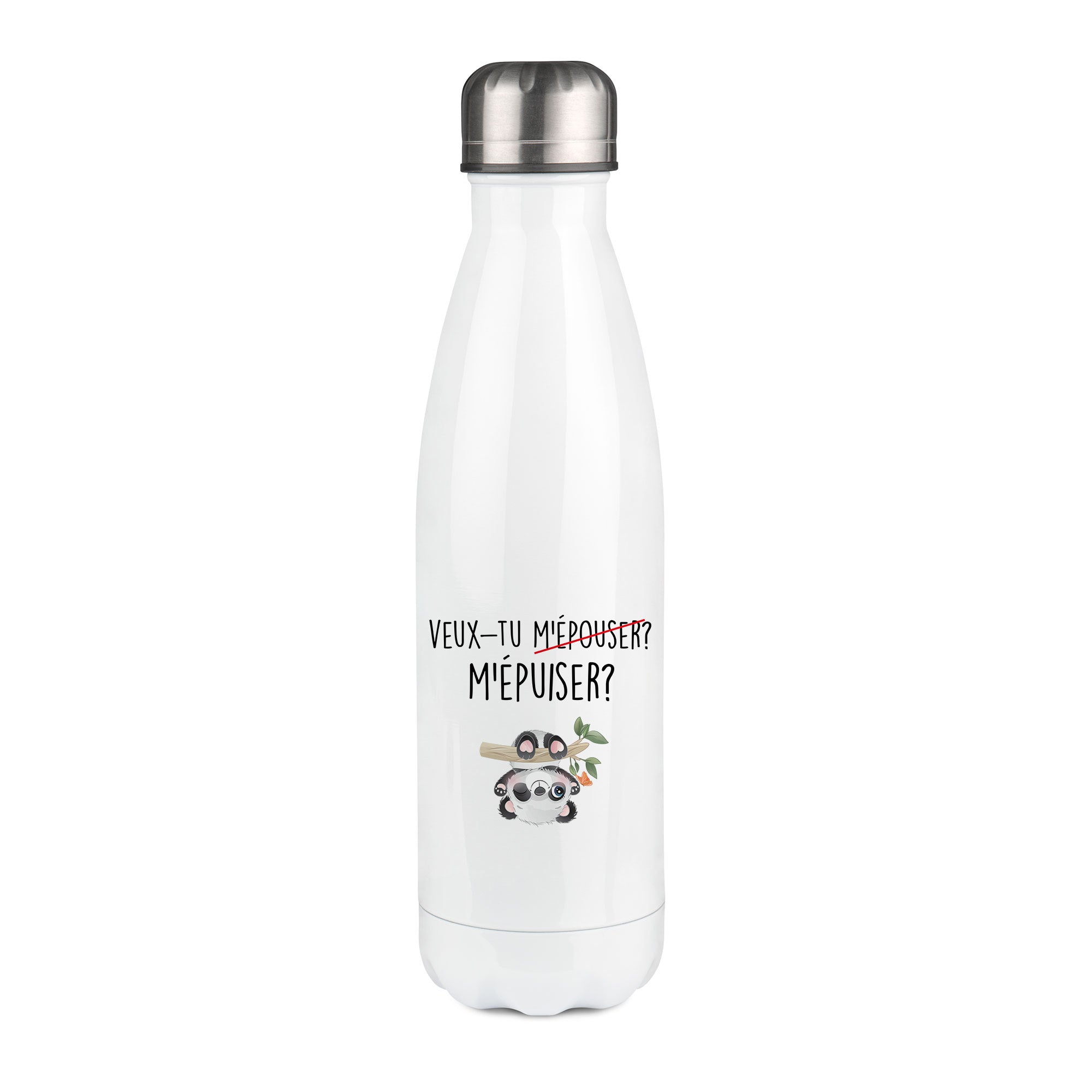 Thermos inox personnalisé Veux-tu m'épuiser