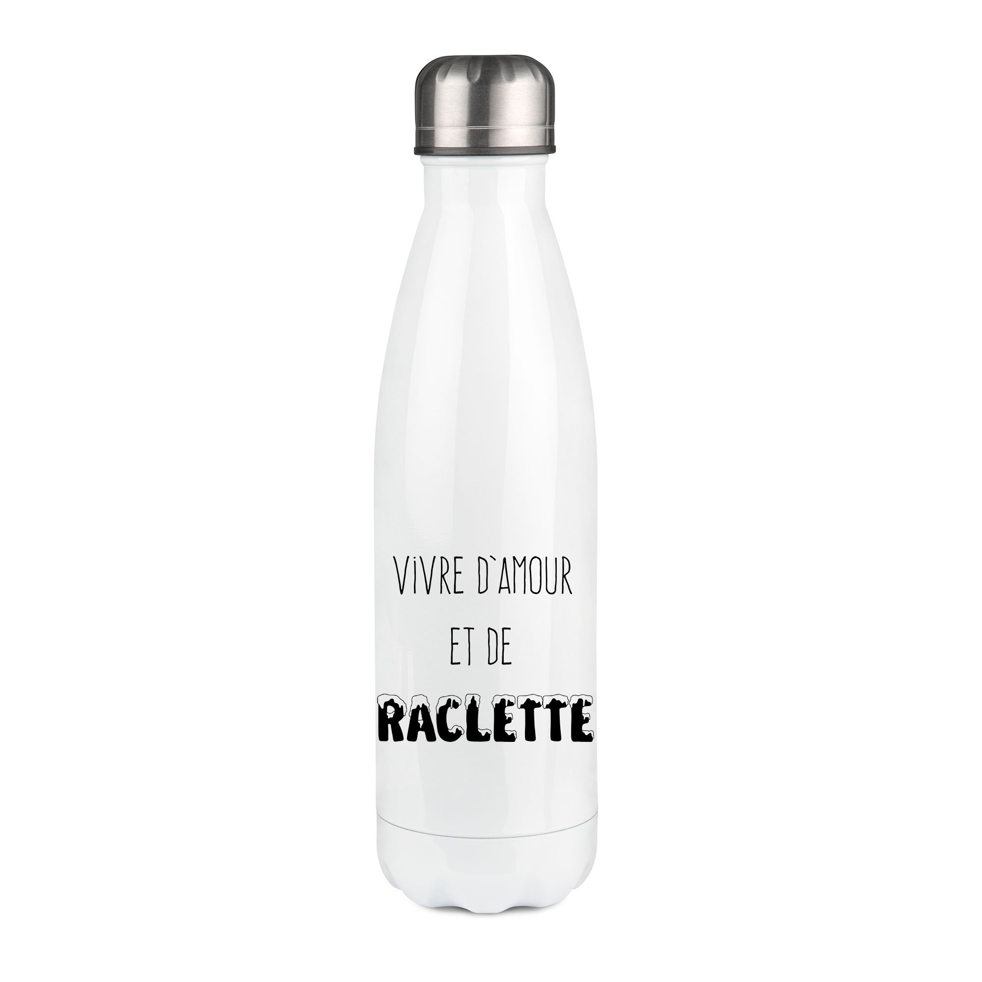 Thermos inox personnalisé Vivre d'amour et de raclette