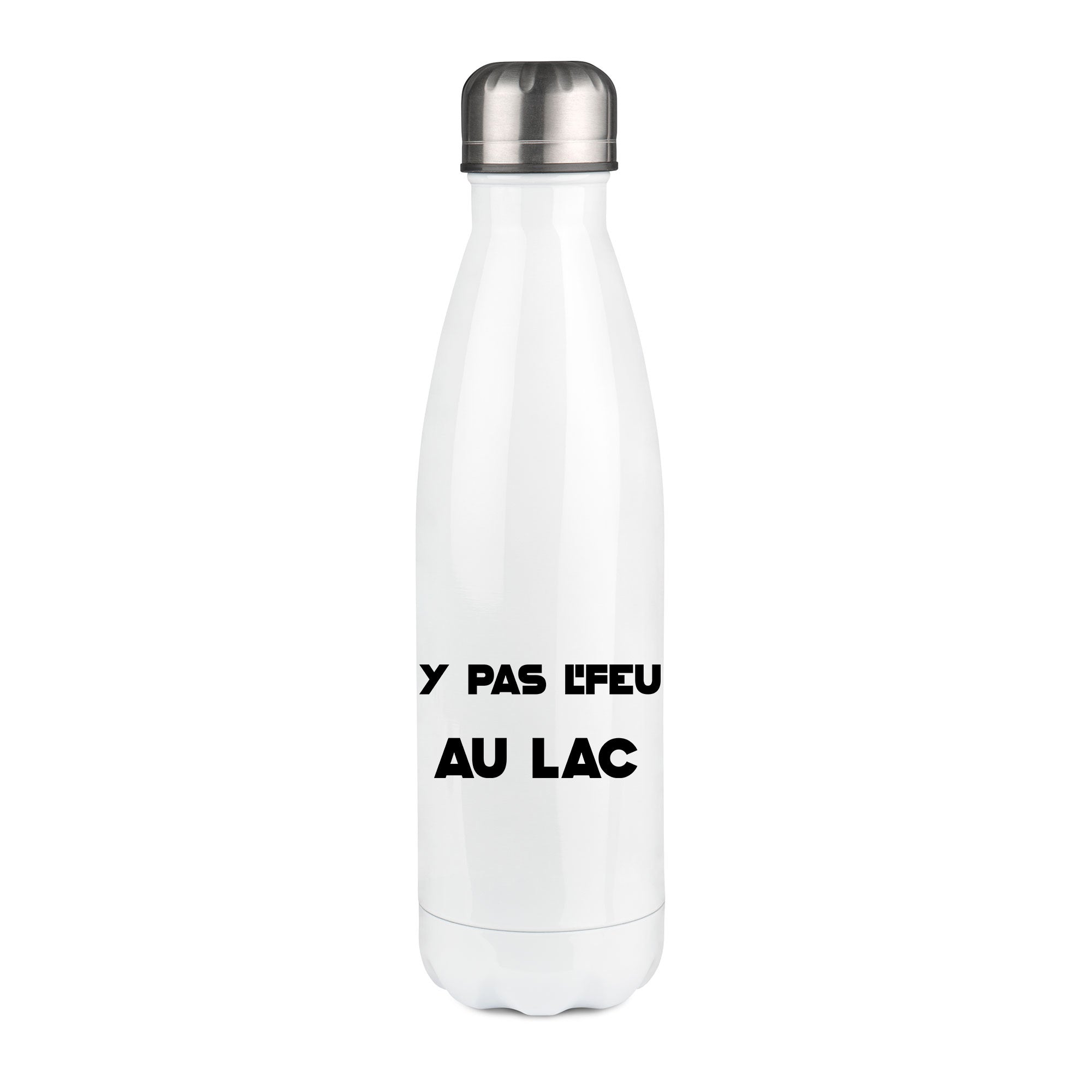 Thermos inox personnalisé Y a pas l'feu au lac