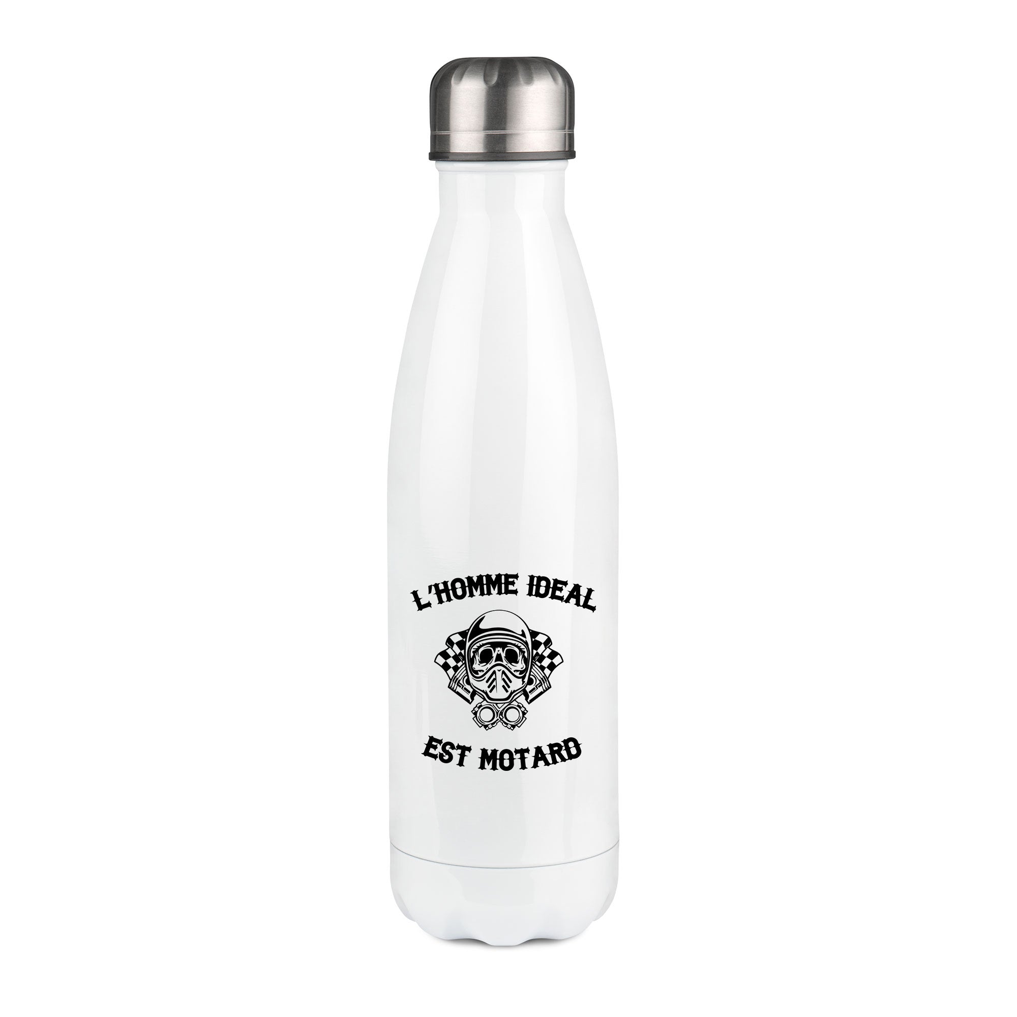 Thermos inox personnalisé l'homme idéal est motard