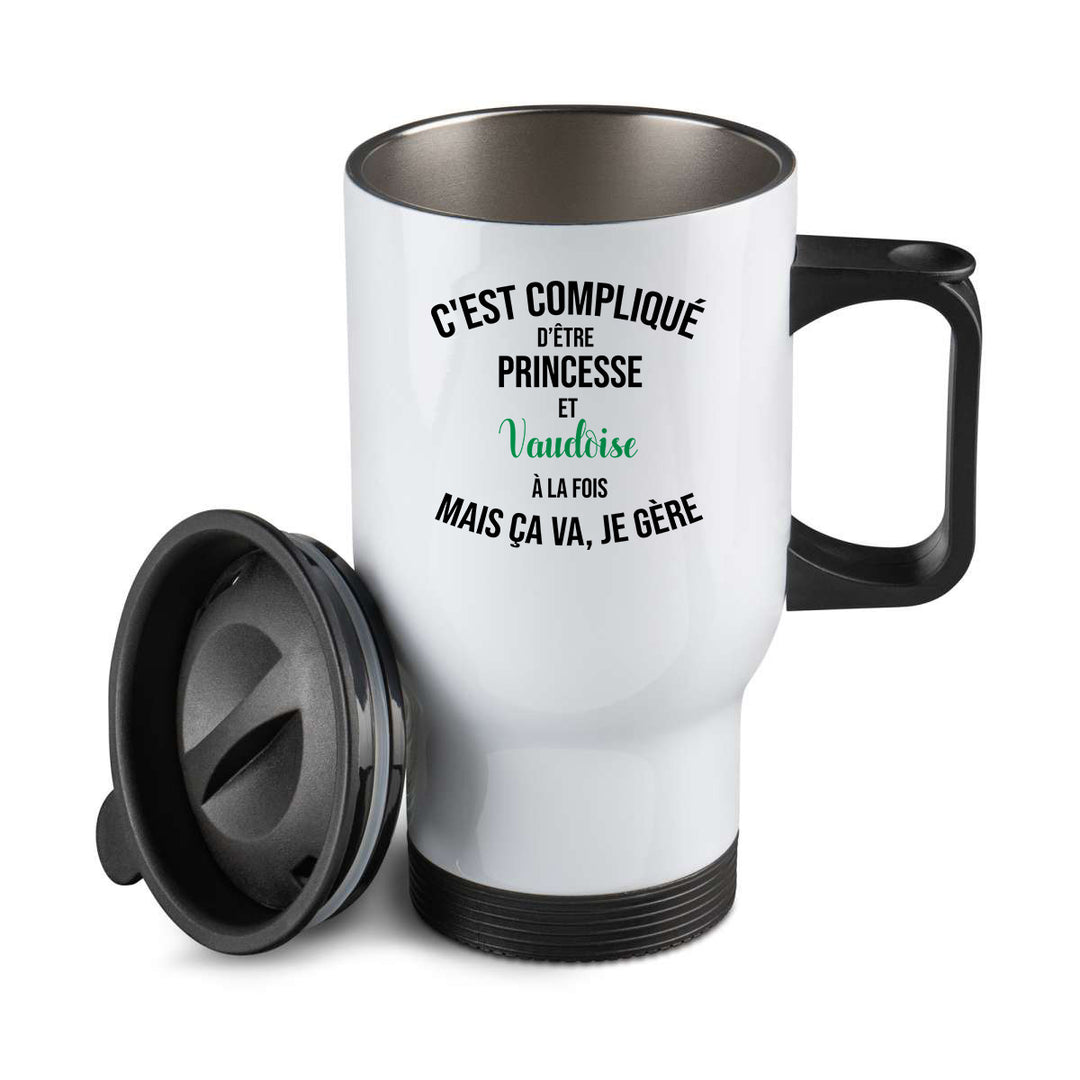 Thermos personnalisé C'est complique d'etre princesse et vaudoise à la fois
