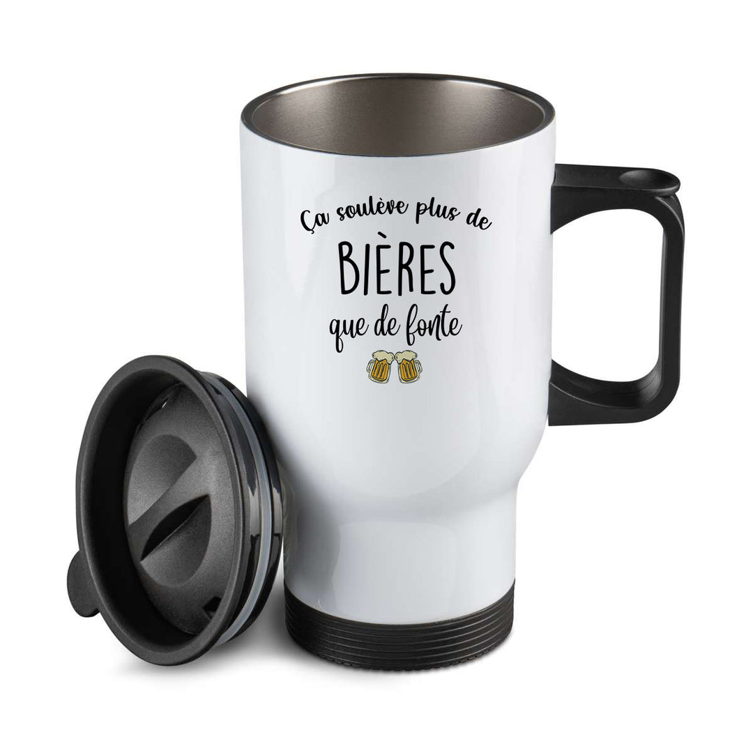 Thermos personnalisé Ca soulève plus de bieres que de fonte